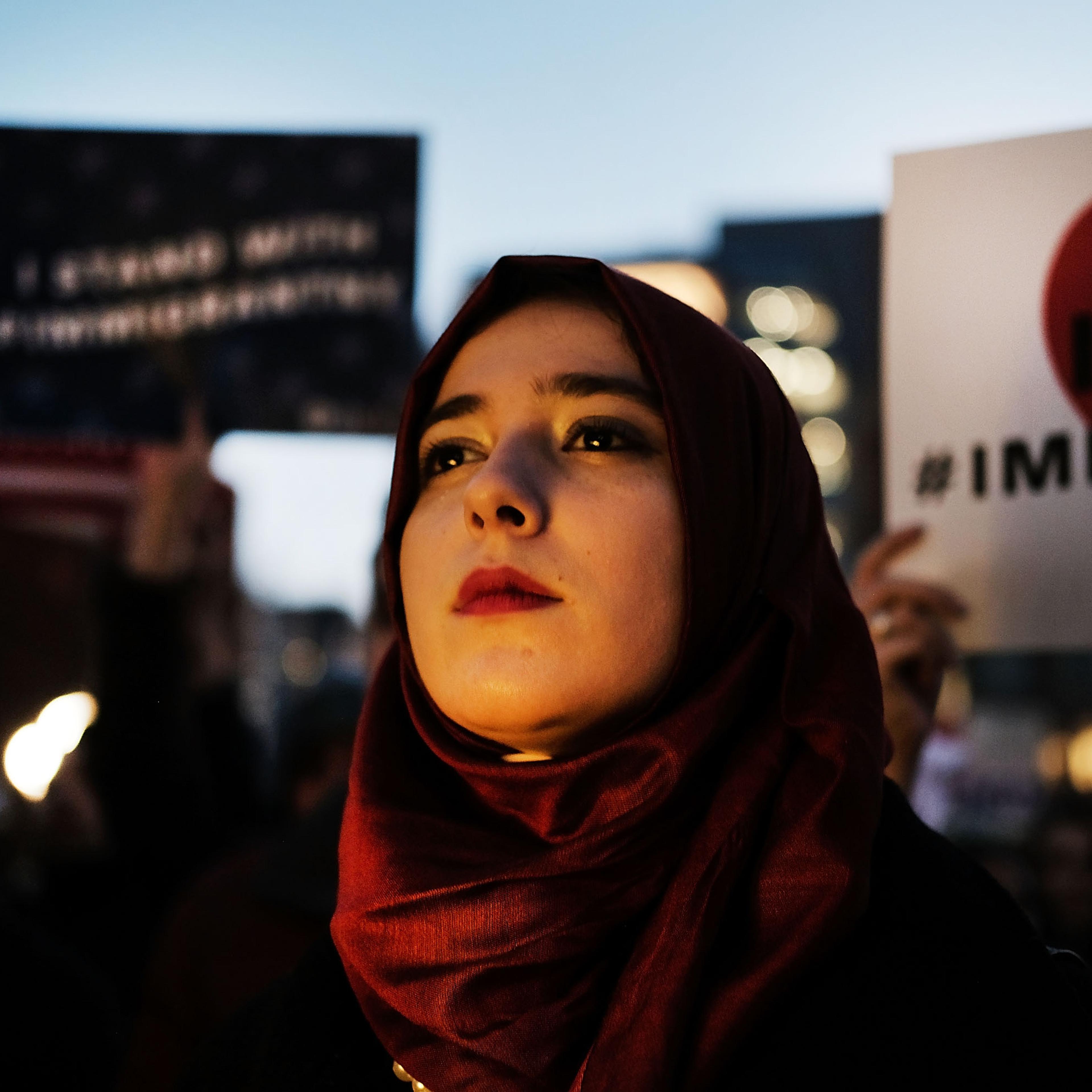 Rally For Muslim And Immigrant Rights Held In New York City