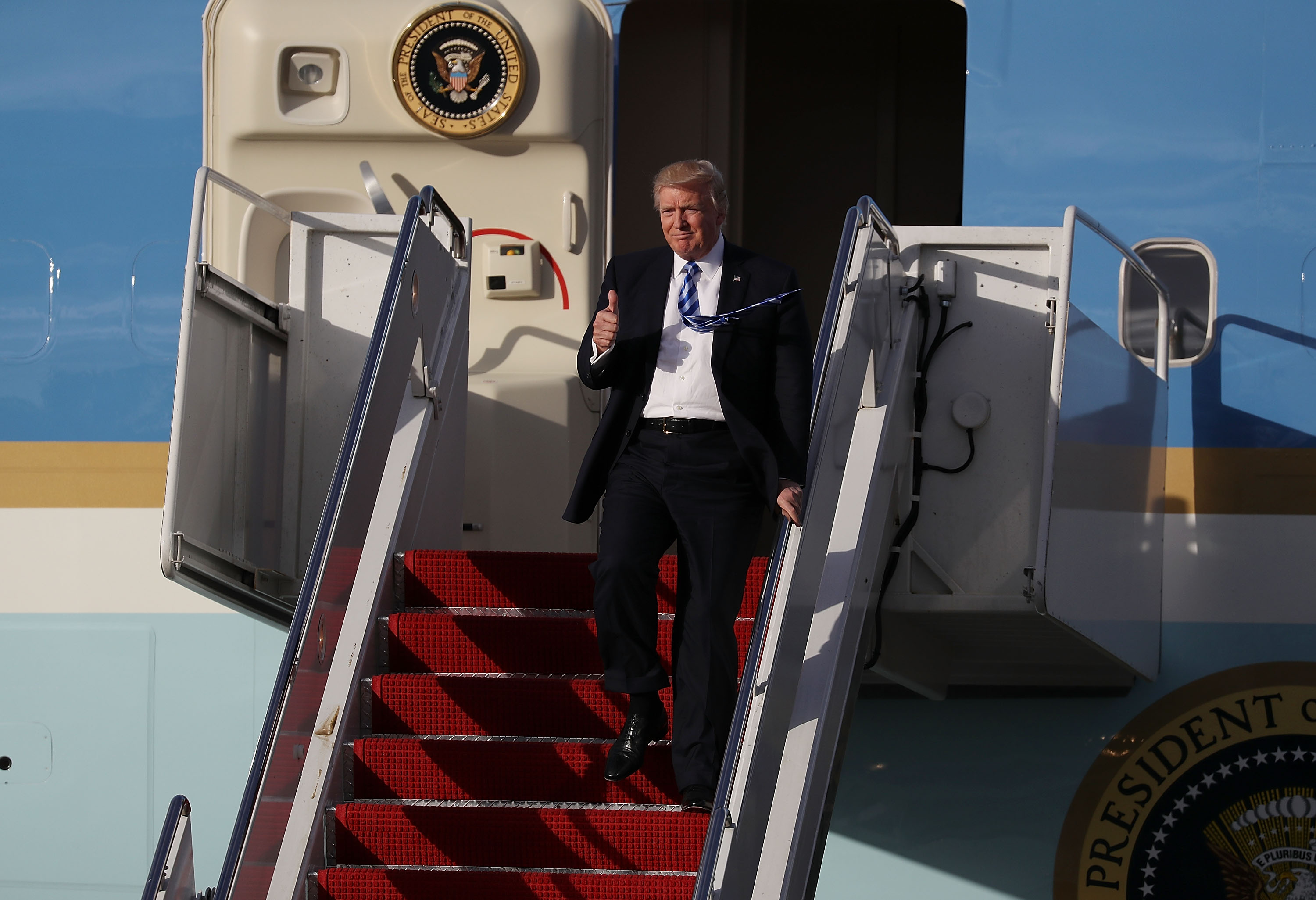 Donald Trump Arrives In West Palm Beach For Weekend At Mar-A-Lago Estate