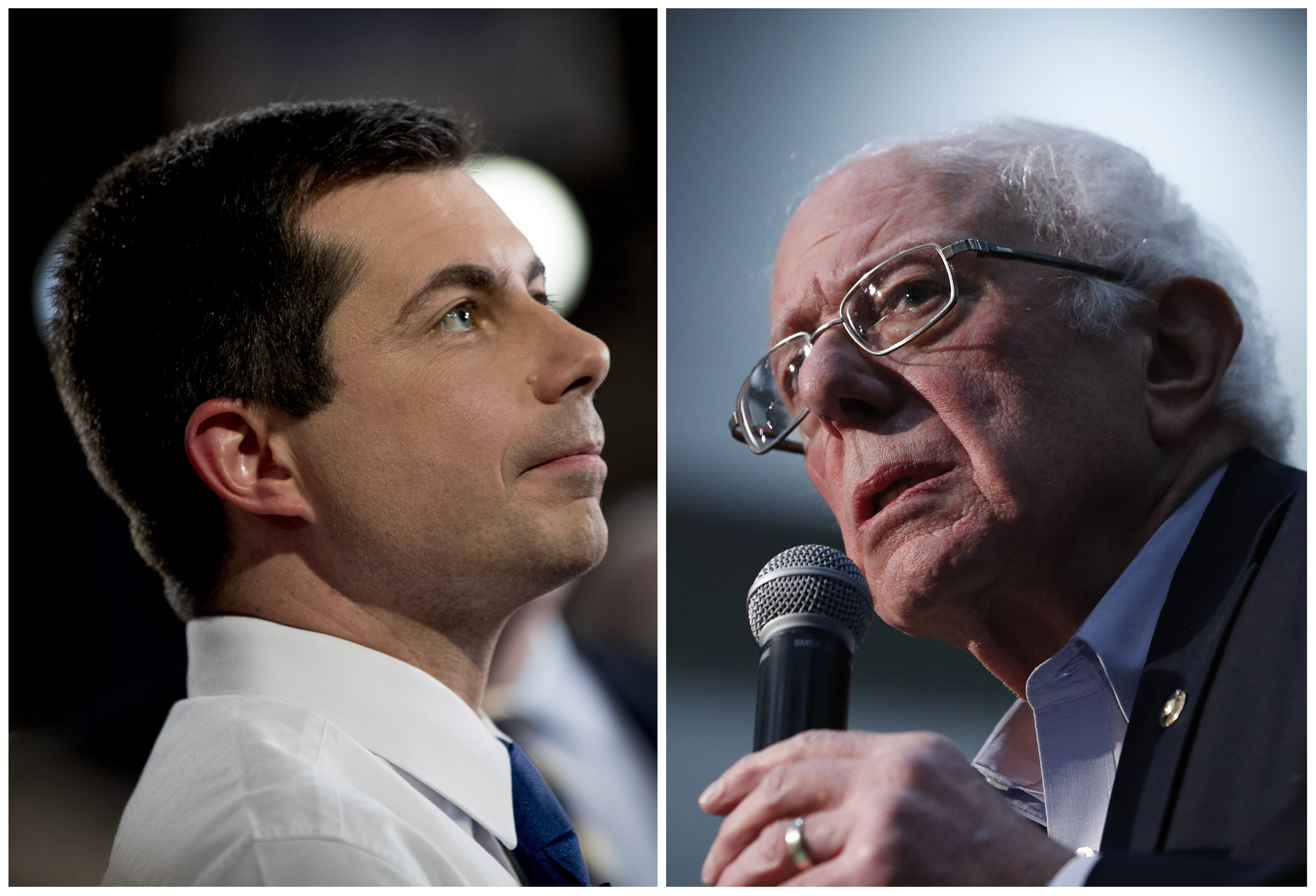 Pete Buttigieg and Bernie Sancers in Iowa