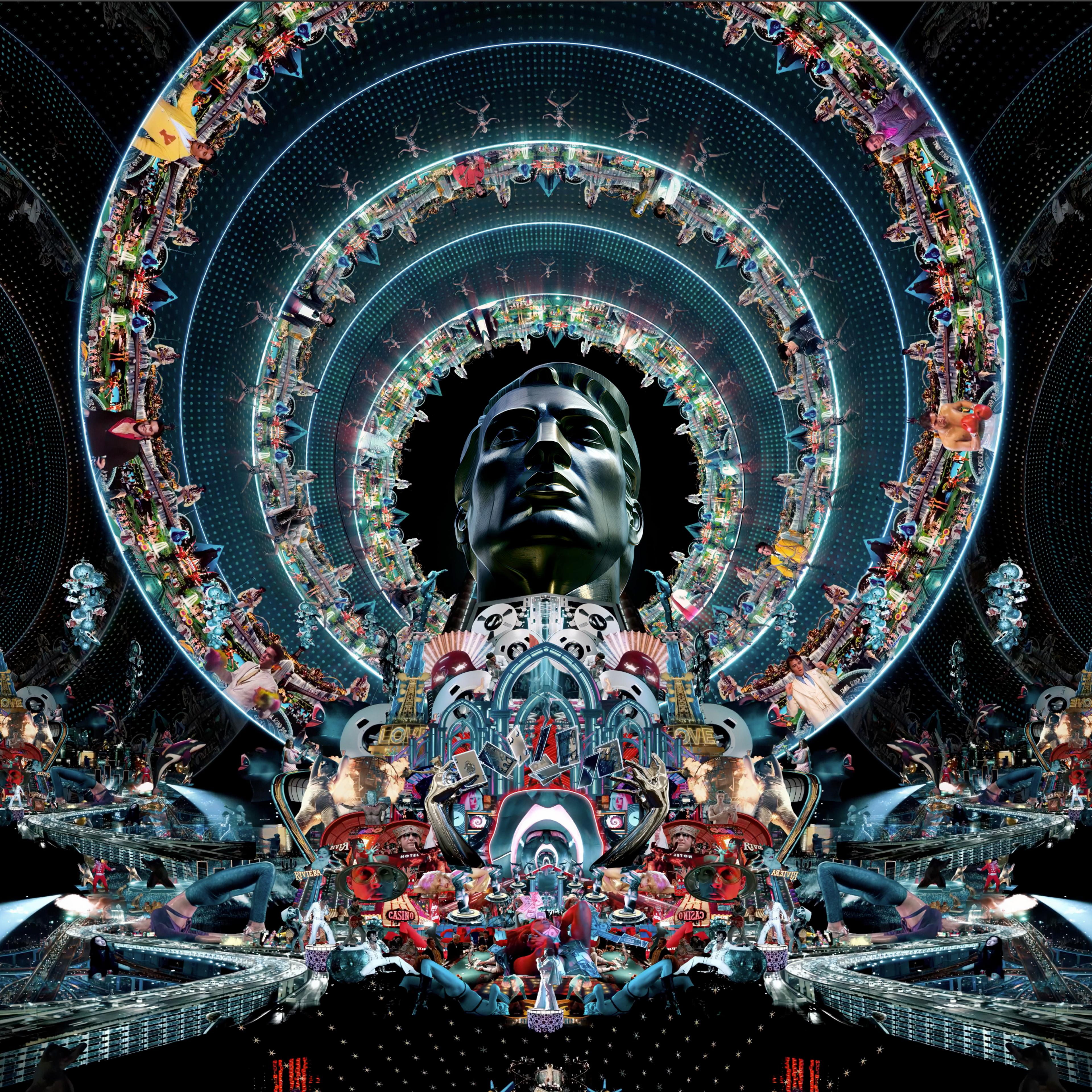 A still of Marco Brambilla's video collage "King Size," which pays tribute to Elvis and was created via AI technology.