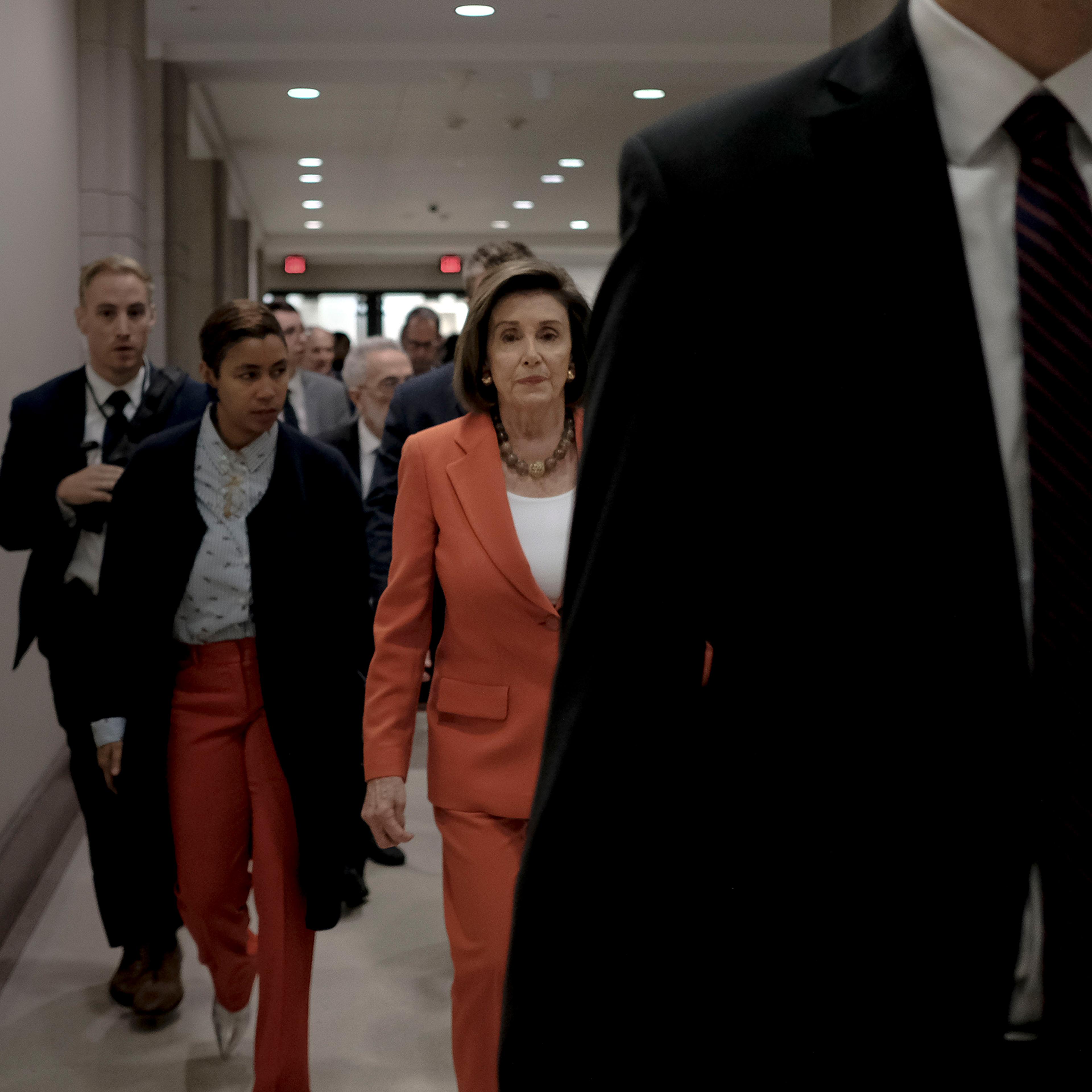 Speaker Pelosi heads to the House floor to vote on H.R. 660 at the Capitol in Washington, D.C., on Oct. 31, 2019.