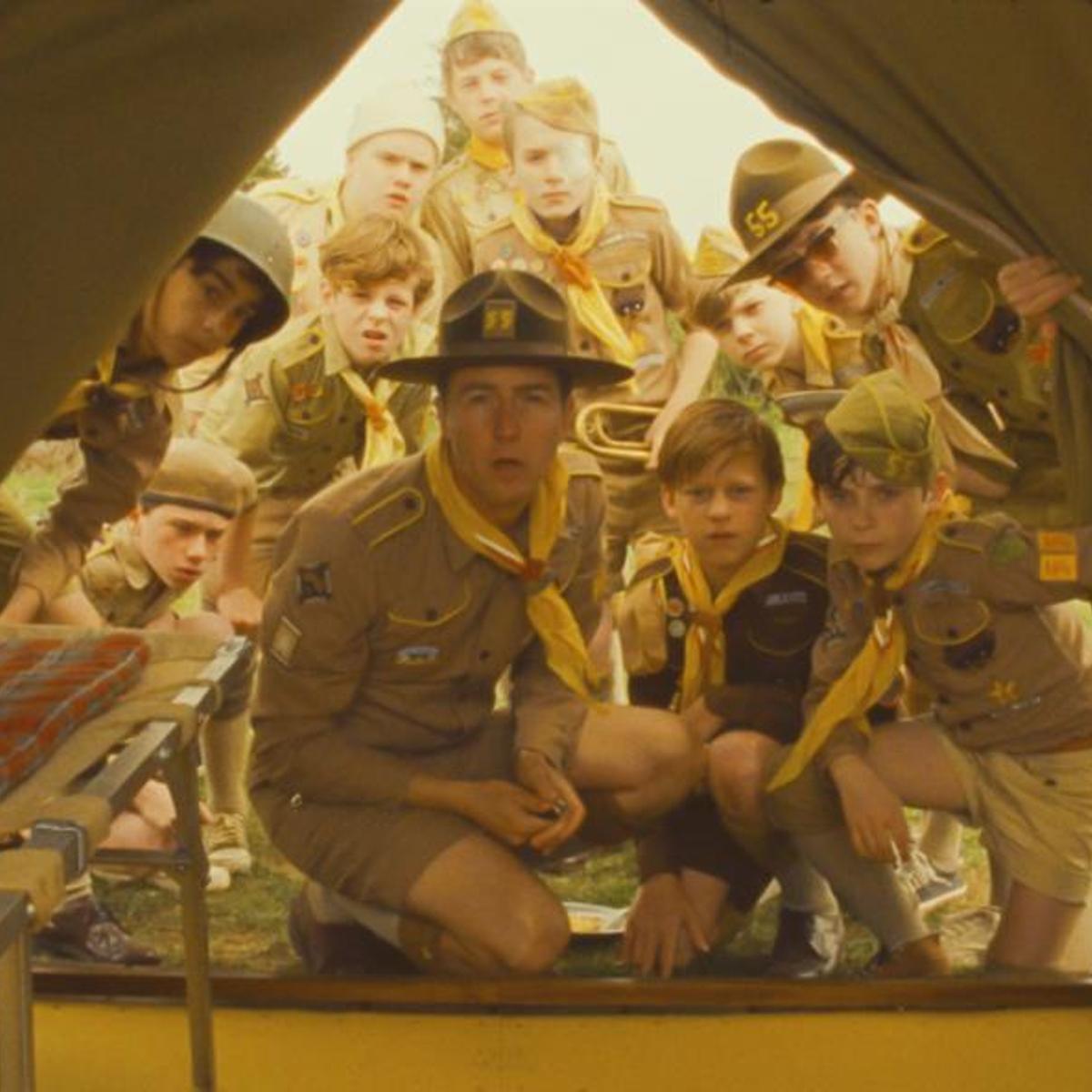 Edward Norton (C) and the cast in "Moonrise Kingdom."