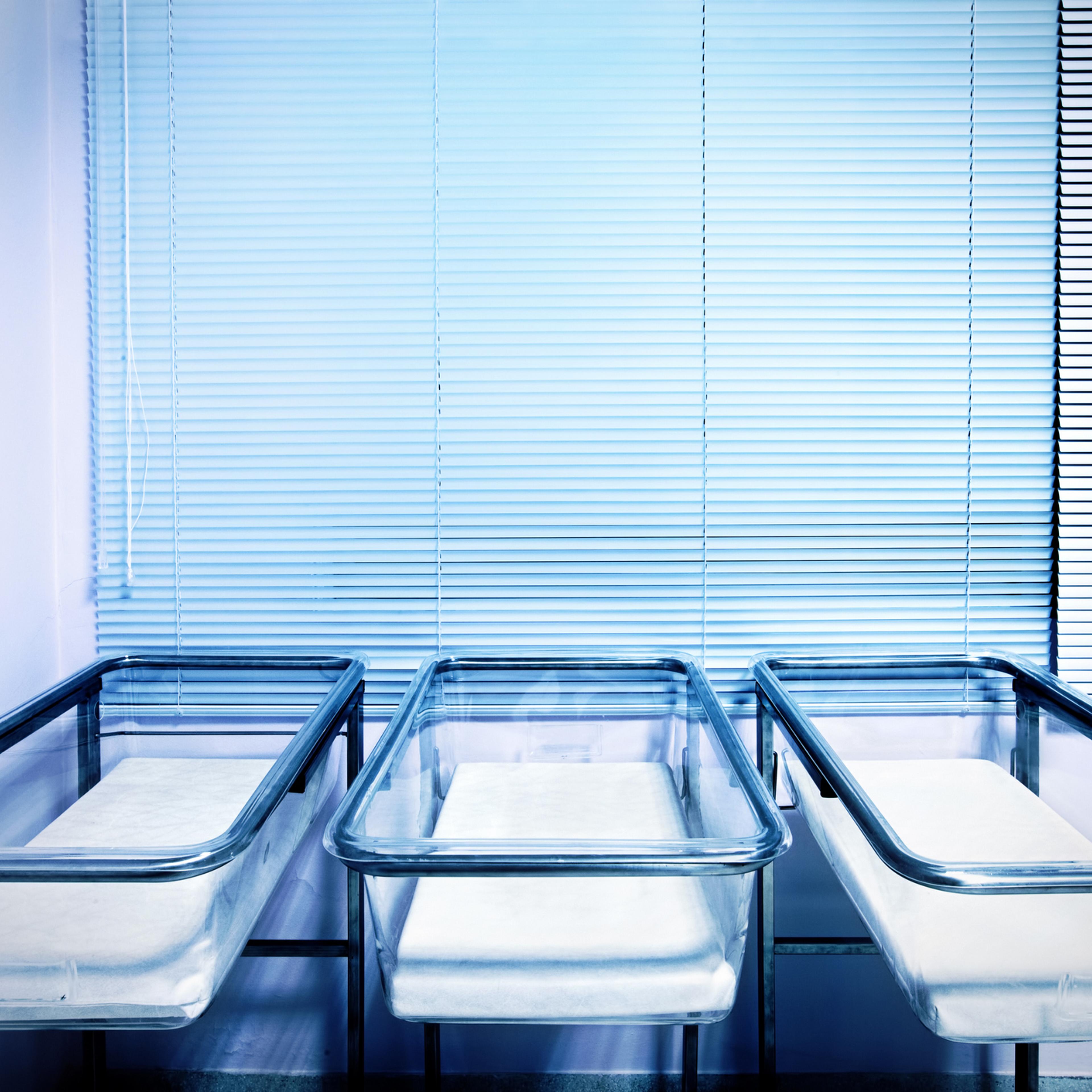 Empty baby cots
