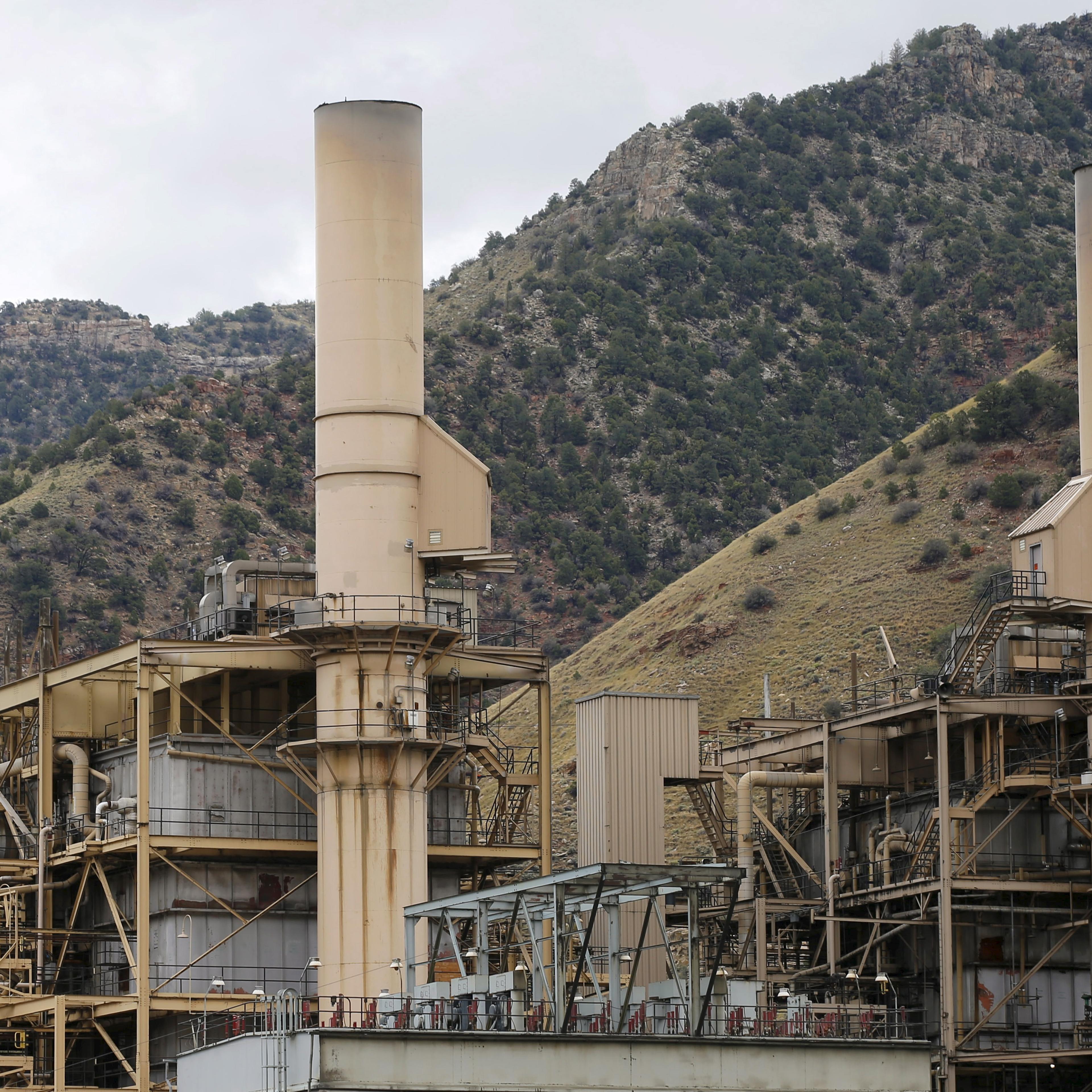 Smoke no longer rises out of the smokestacks at the coal-fired Castle Gate Power Plant outside Helper, Utah, Aug. 3, 2015. The plant was closed in anticipation of new EPA regulations.