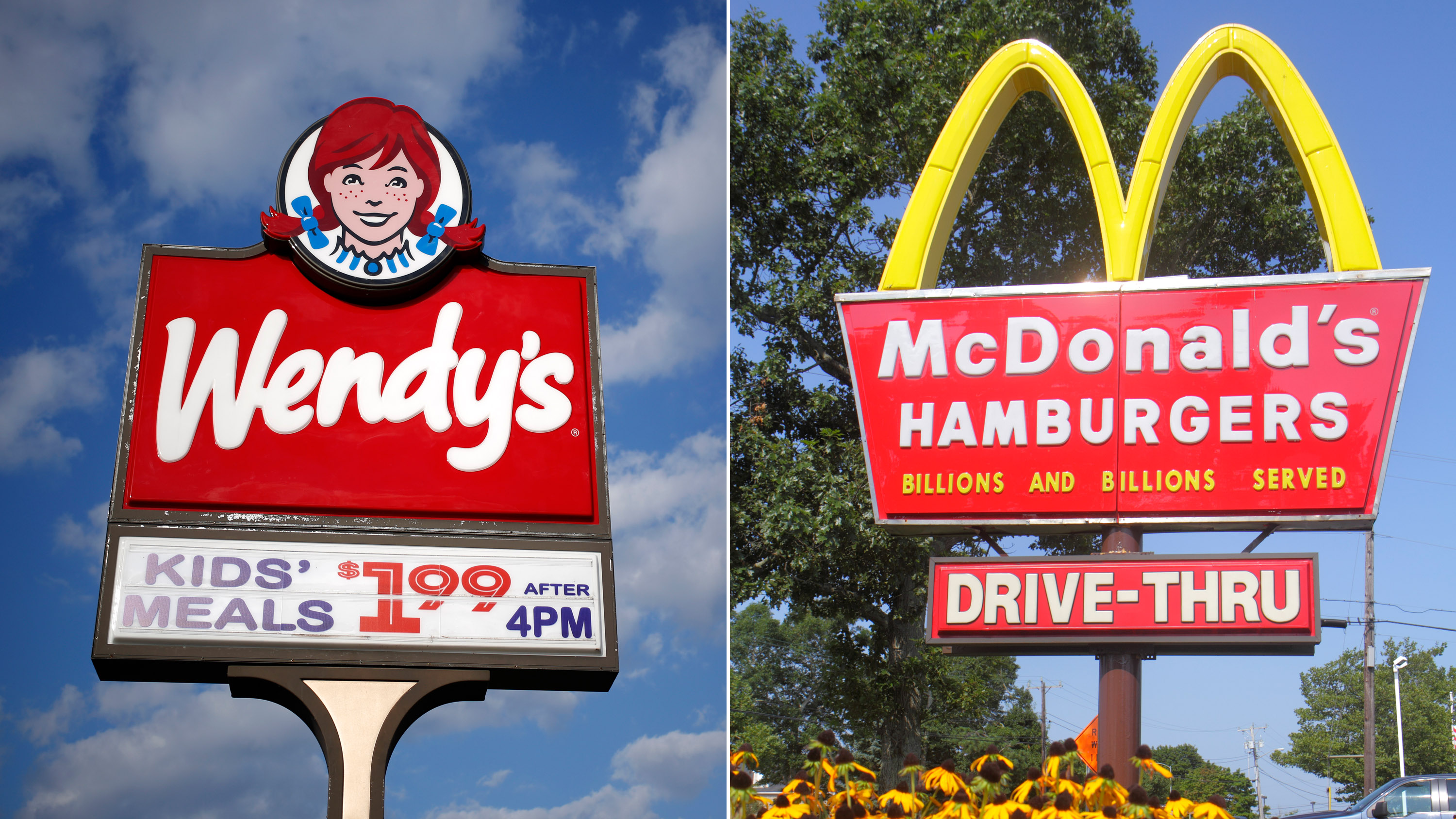 Wendy's sign and McDonald's sign