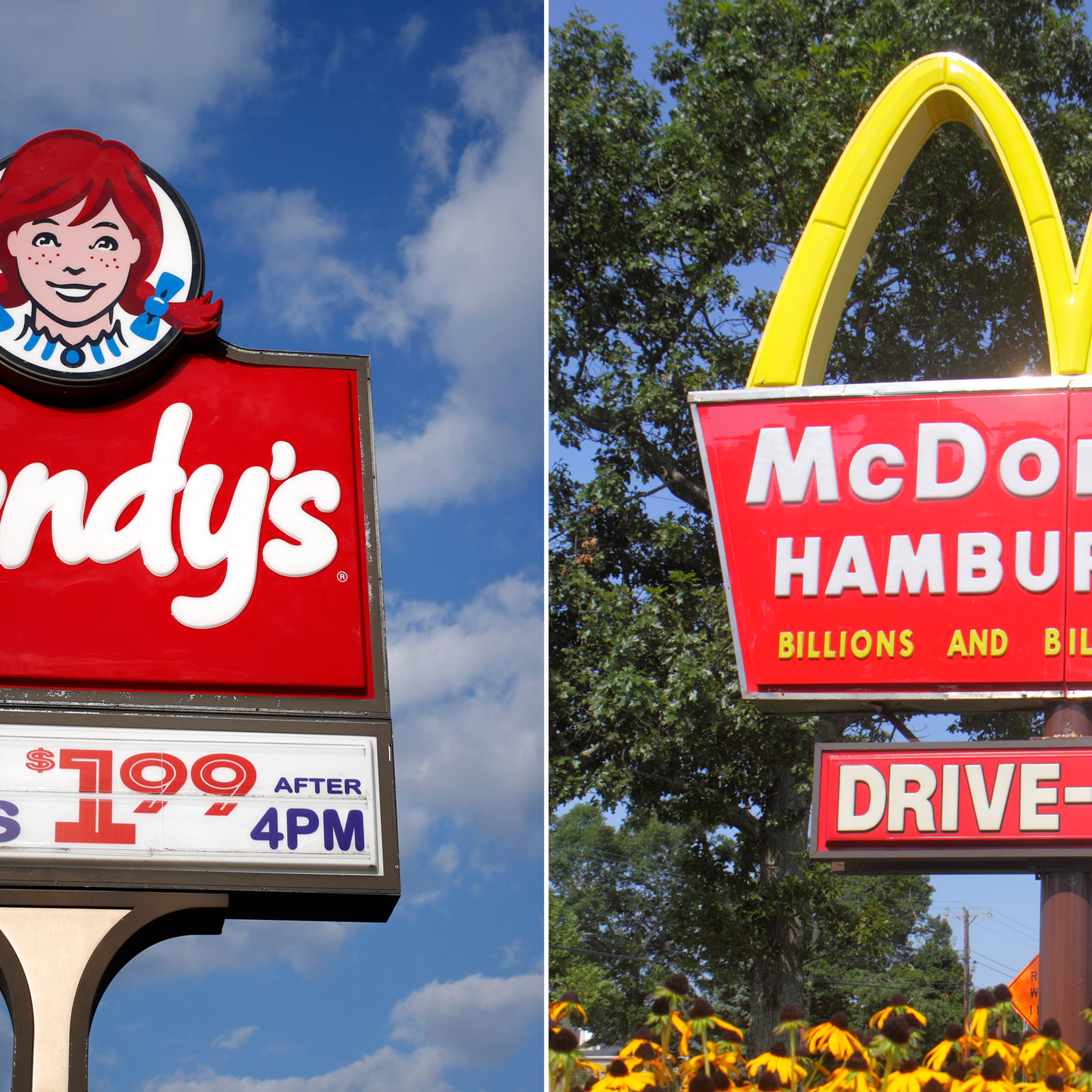 Wendy's sign and McDonald's sign