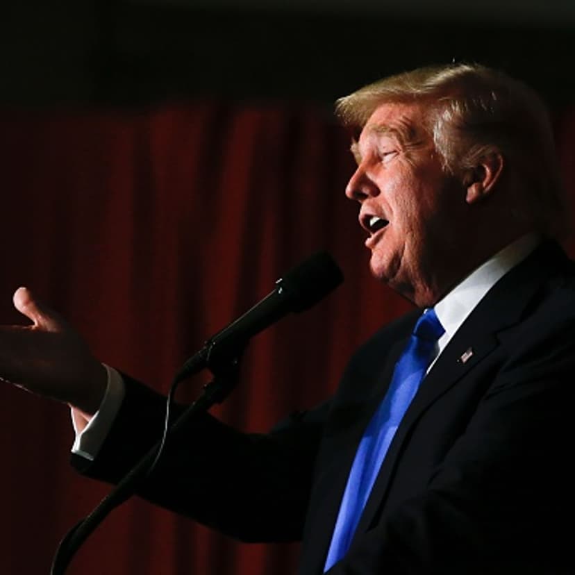 Republican presidential candidate Donald Trump speaks at a fundraising event in Lawrenceville, New Jersey on May 19, 2016.