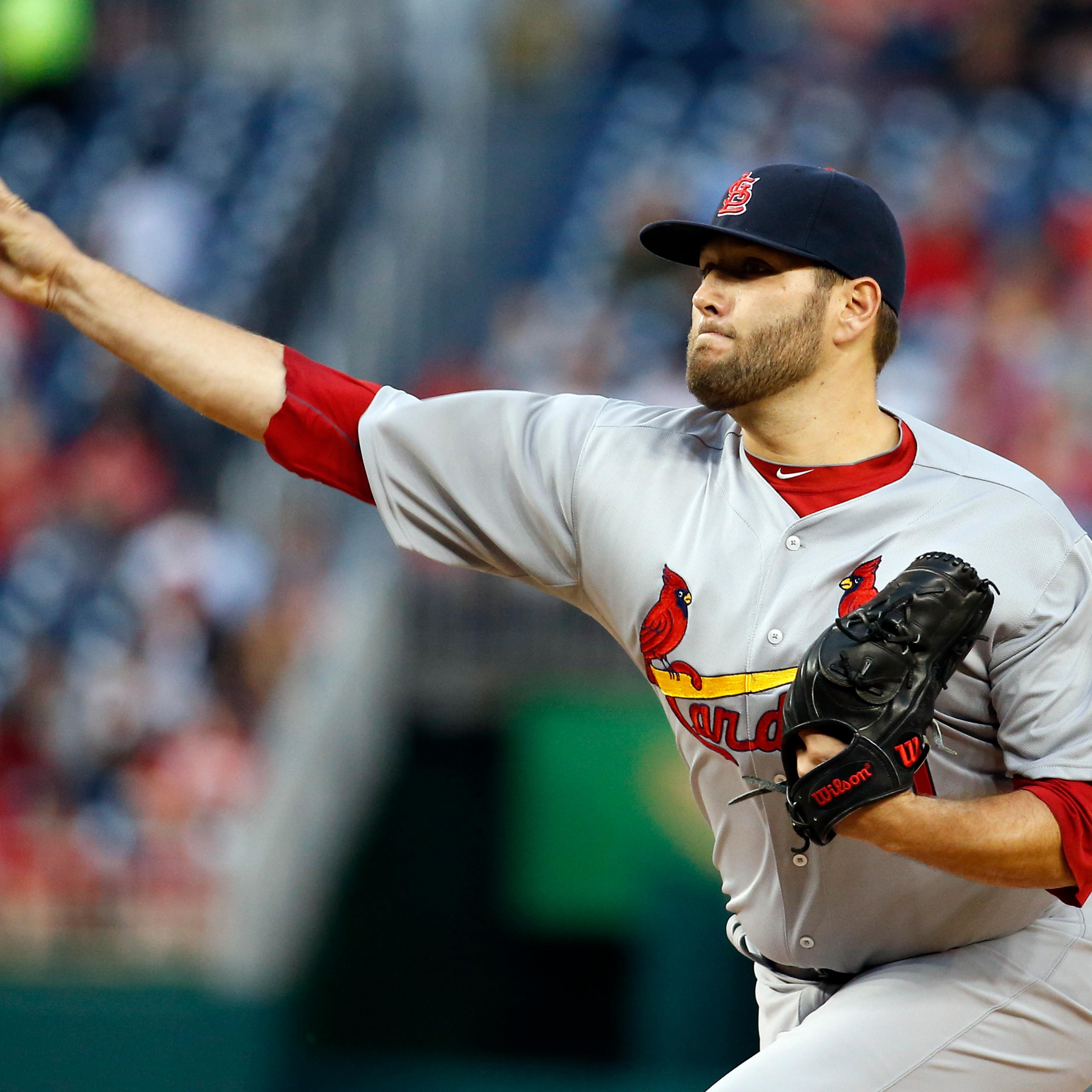 St. Louis Cardinals pitcher Lance Lynn during a game against the Washington Nationals in Washington on April 21, 2015.
