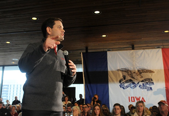 Republican Presidential Candidate Sen. Marco Rubio (R-FL) speaks to a group of potential supporters at a rally on the campus of Iowa State University, Saturday January 30, 2016 in Ames, Iowa.