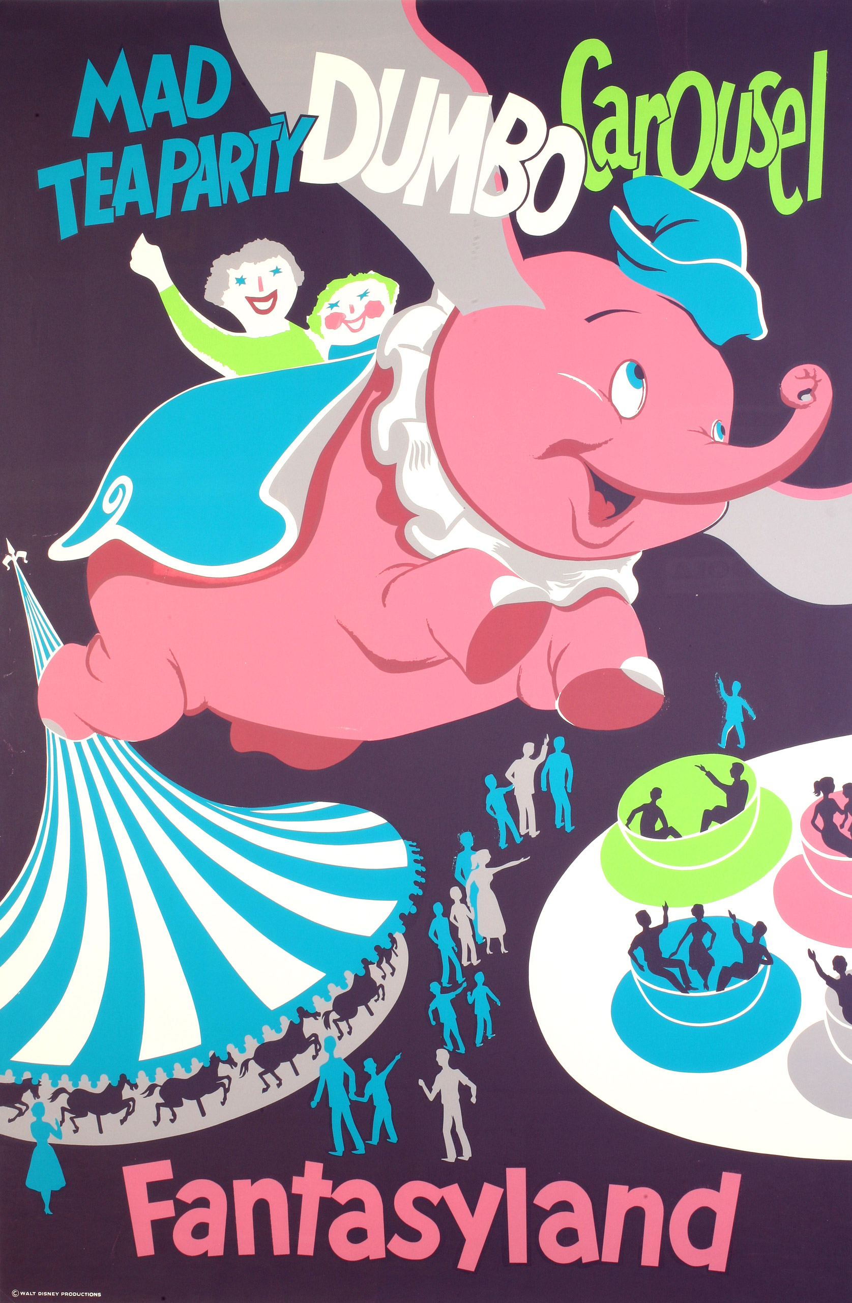 Original Disneyland "Fantasyland" Attraction Poster, Disneyland, 1950s.