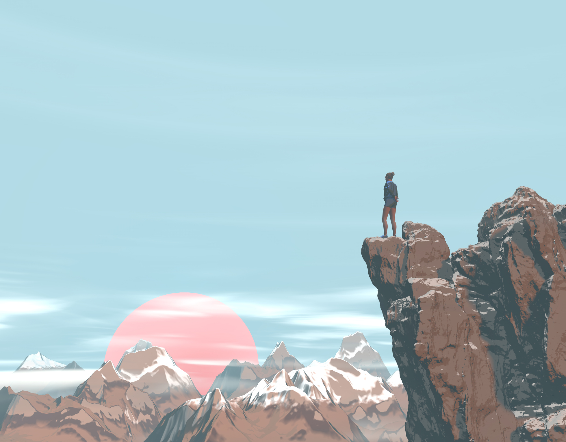 Athlete on the cliff edge