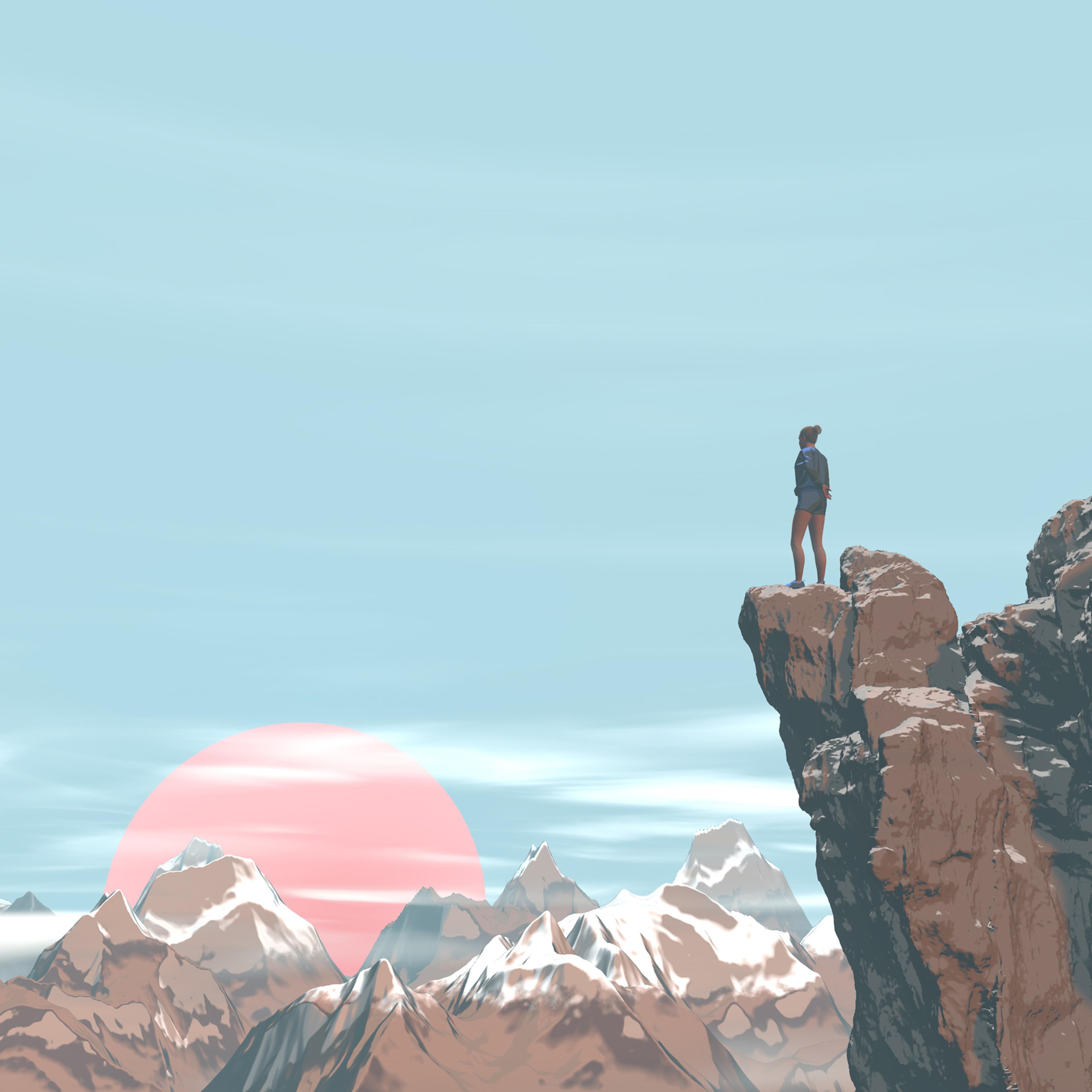 Athlete on the cliff edge