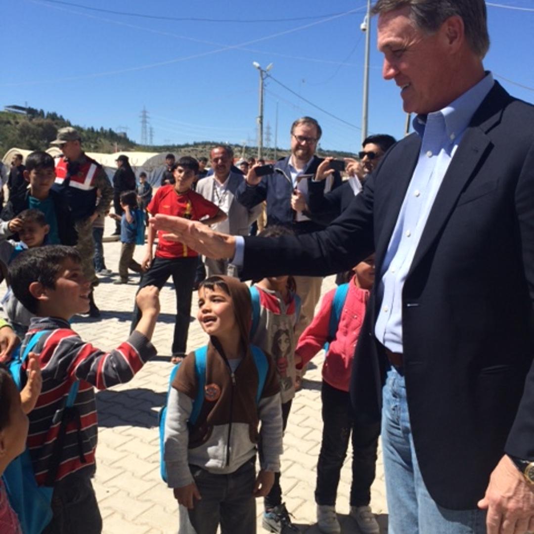 Sen. David Perdue at the Nizip Camp near Gaziantep, Turkey, in 2016.