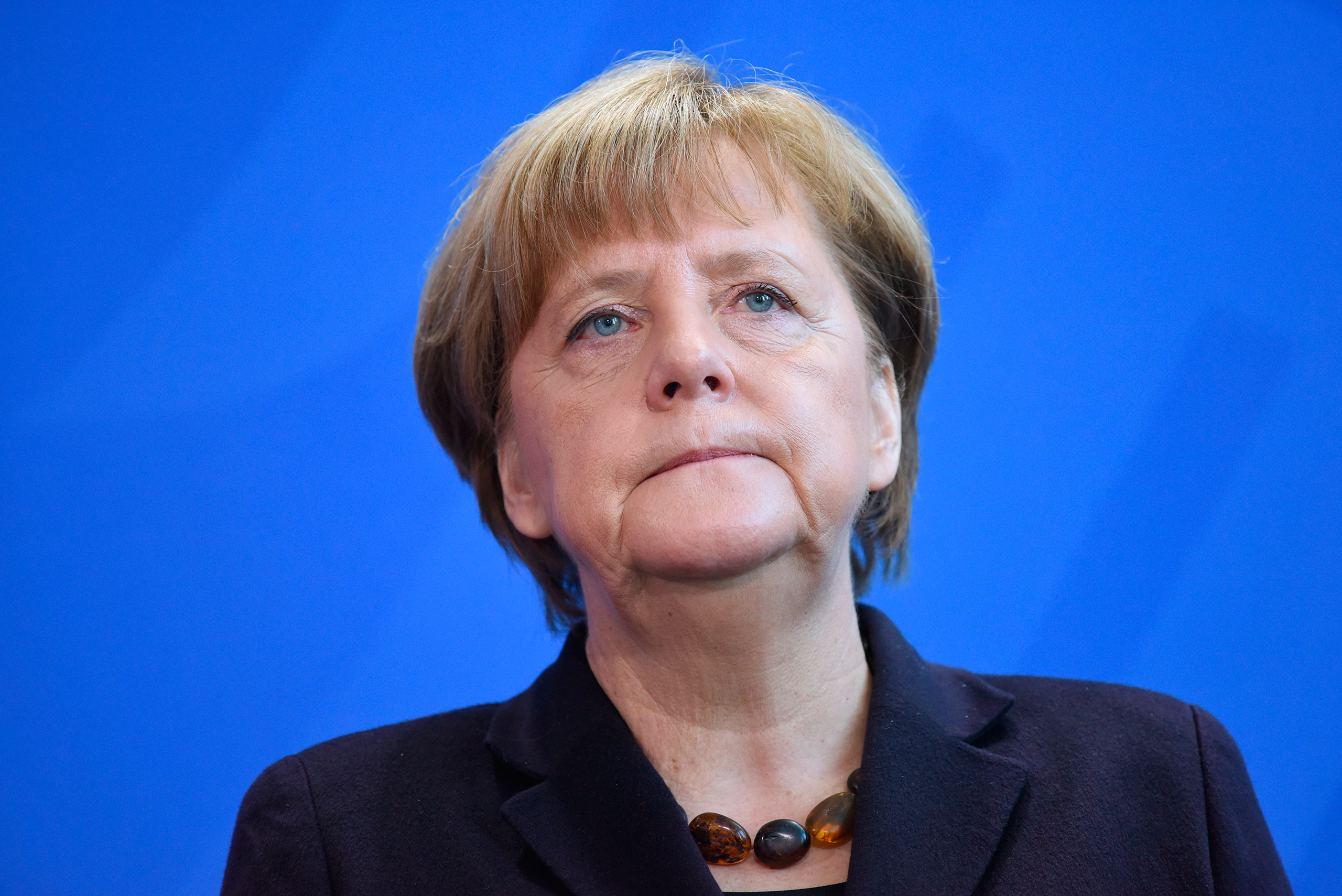 German Chancellor Angela Merkel speaks during the handover of the annual expert report from the Commission of Experts for Research and Innovation in Berlin, Feb. 17, 2016.