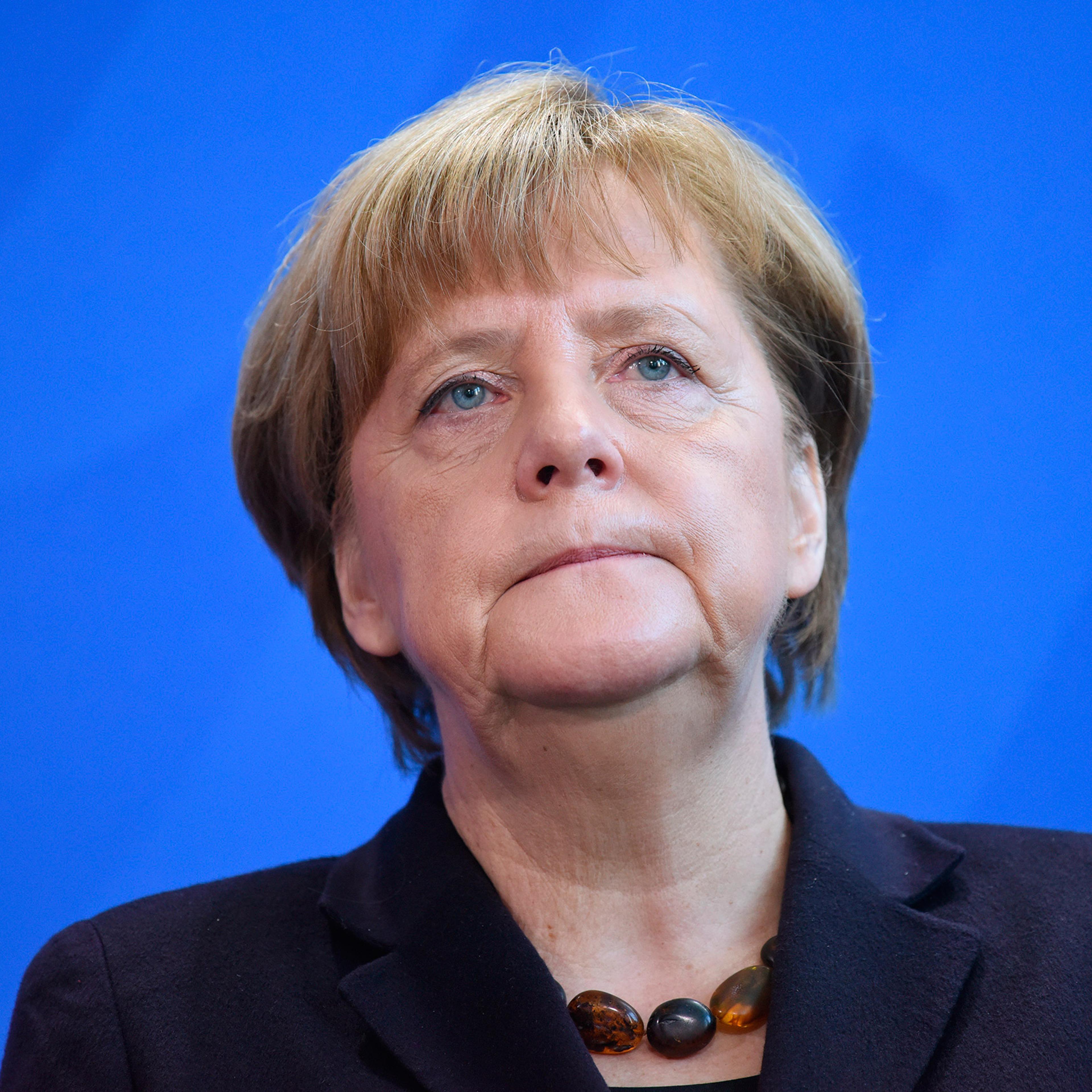 German Chancellor Angela Merkel speaks during the handover of the annual expert report from the Commission of Experts for Research and Innovation in Berlin, Feb. 17, 2016.