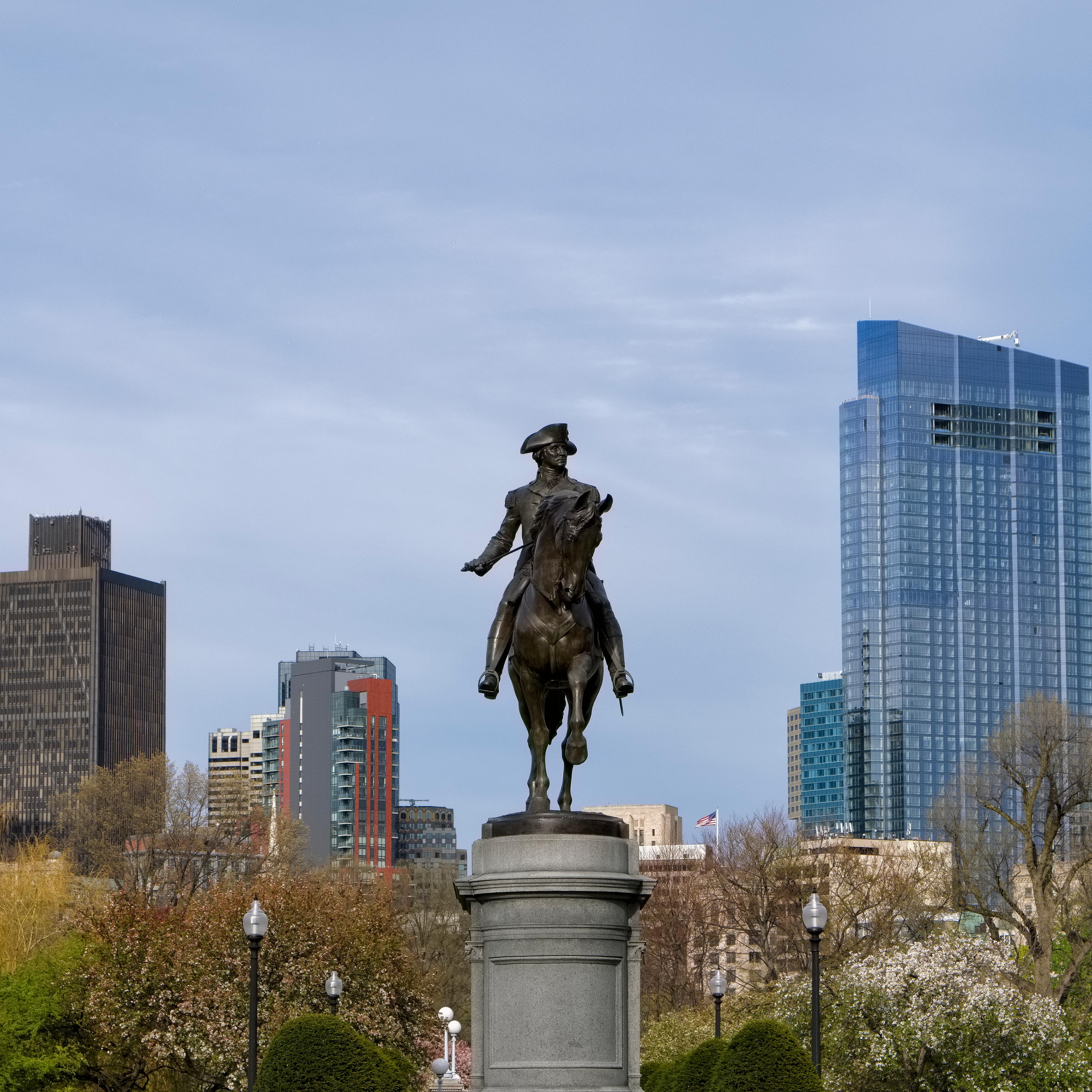 Massachusetts, Boston, Statue of George Washington in Boston Public Garden