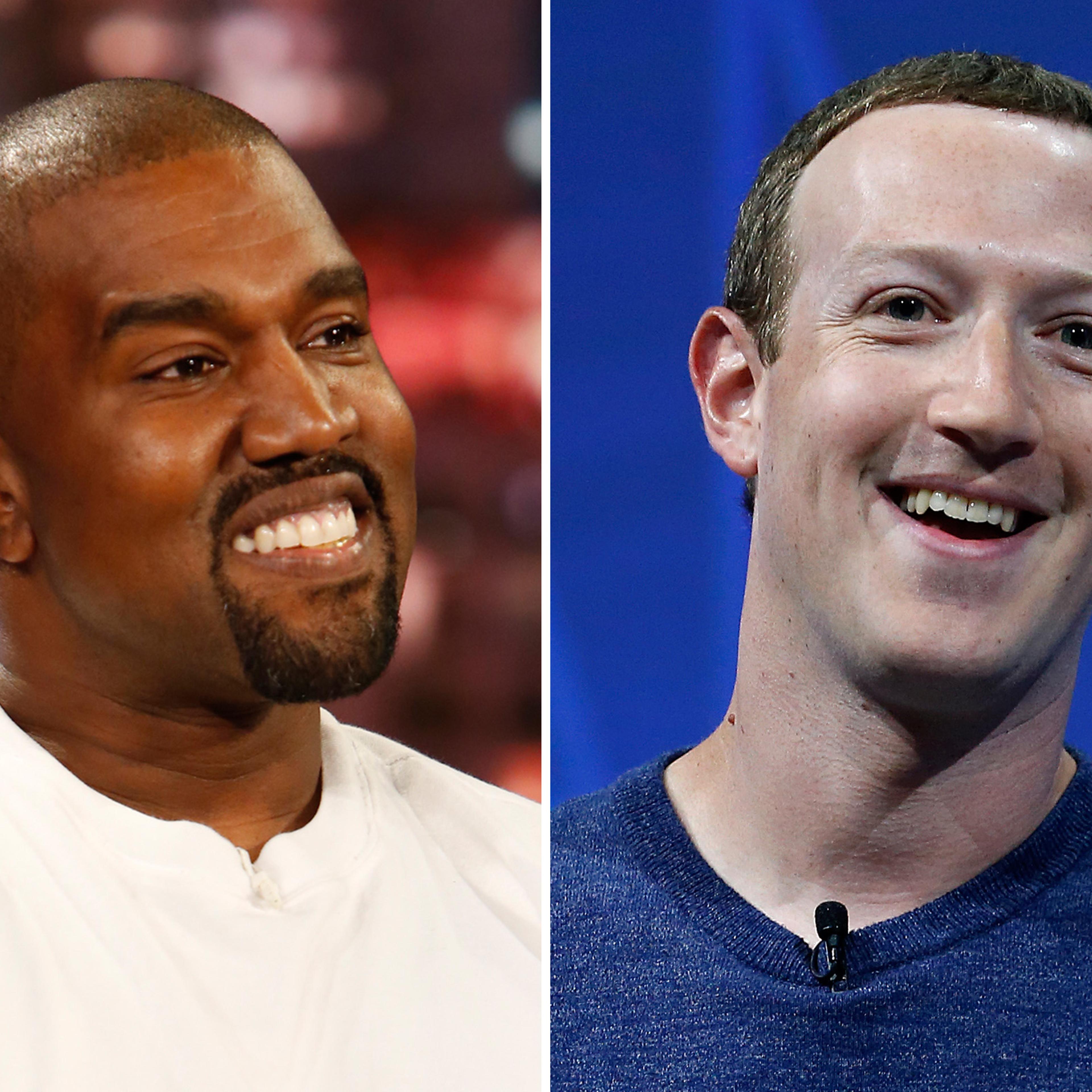 Kanye West and Mark Zuckerberg