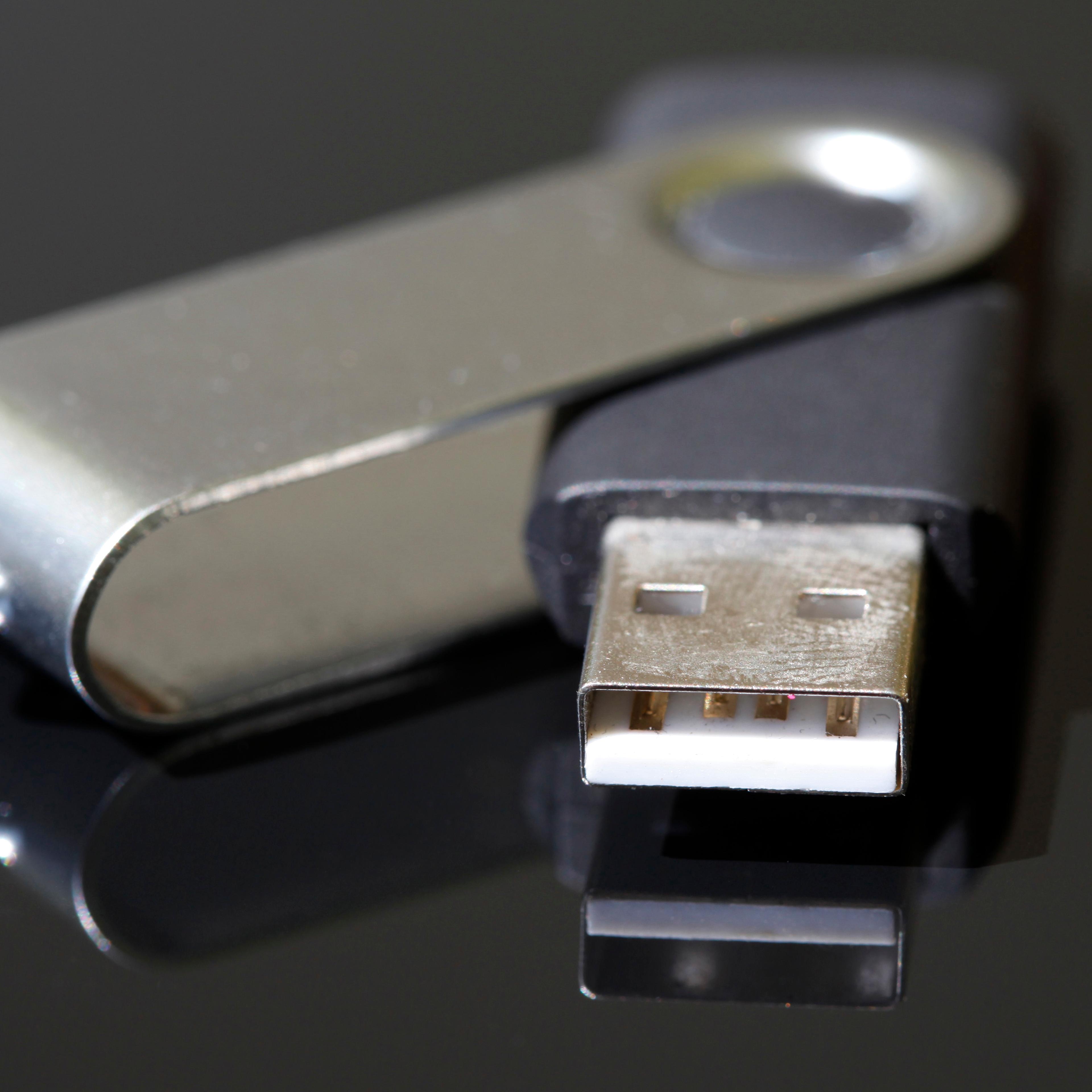 A Universal Serial Bus (USB) memory stick