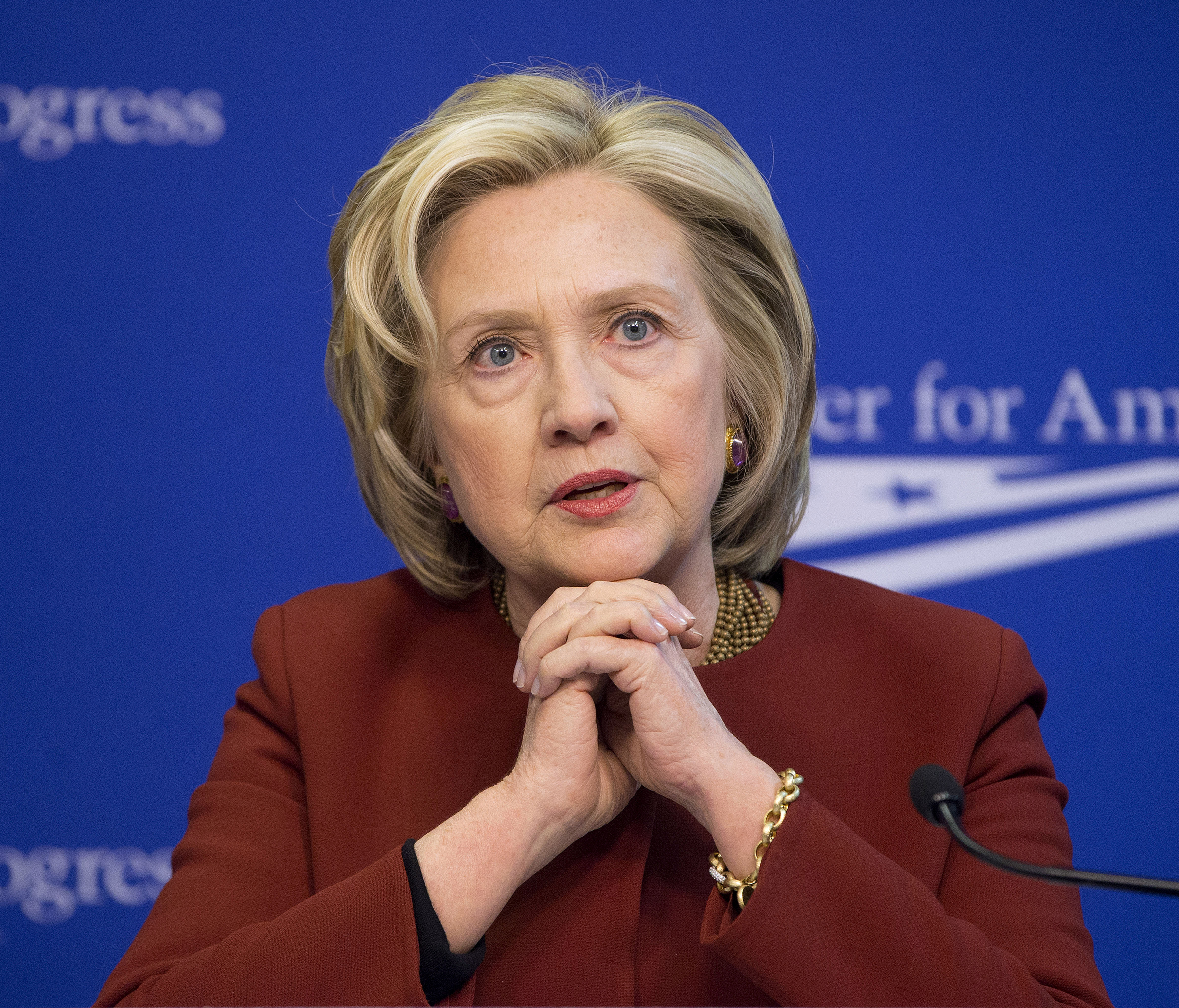 Former Secretary of State Hillary Rodham Clinton speaking Washington, D.C. on March 23, 2015.