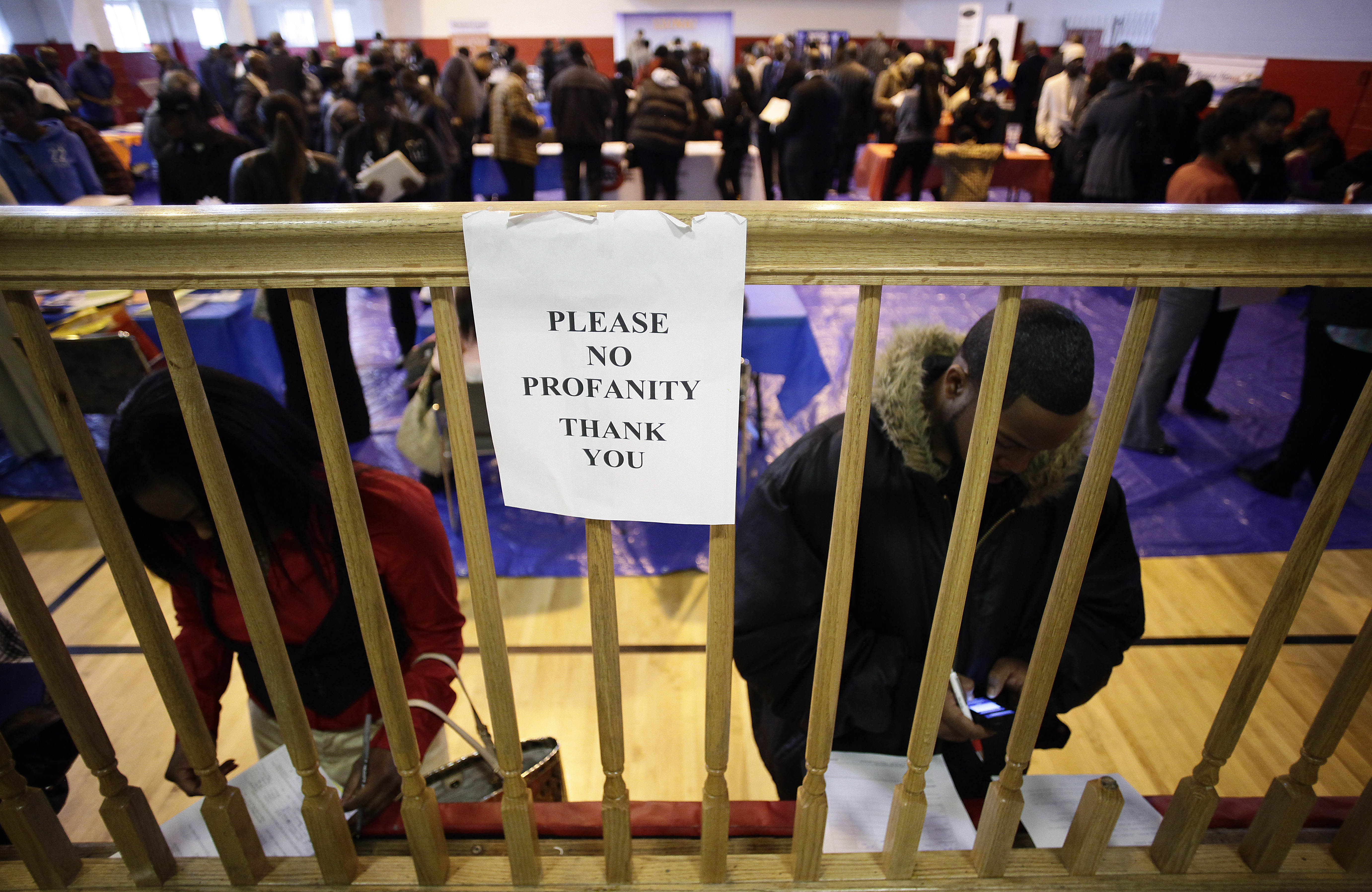 Job Seekers Look For Work At Career Fair In Detroit