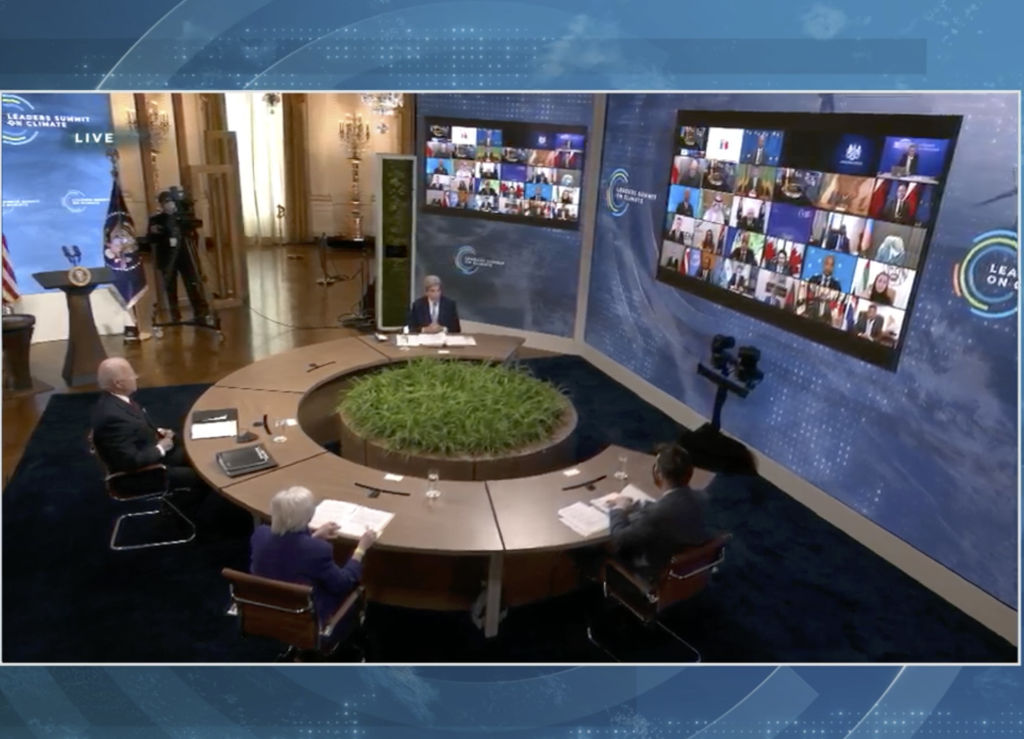 President Biden Participates In Virtual Leaders Summit On Climate
