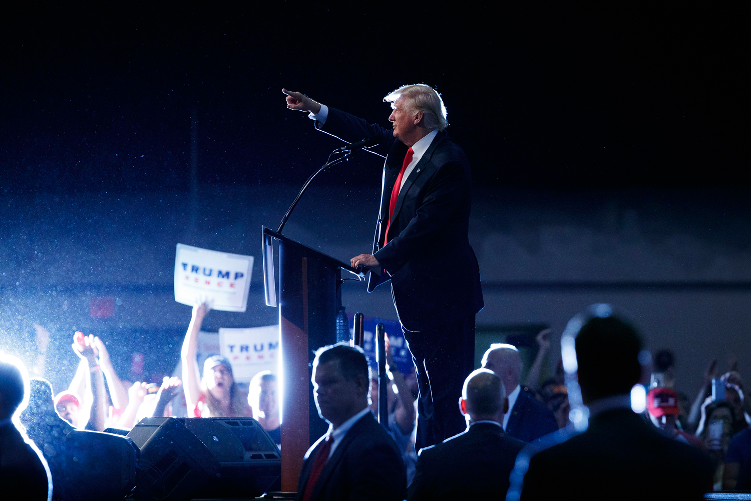 Republican presidential candidate Donald Trump speaks during a campaign town hall at Ocean Center in Daytona Beach, Fla., on Aug. 3, 2016.