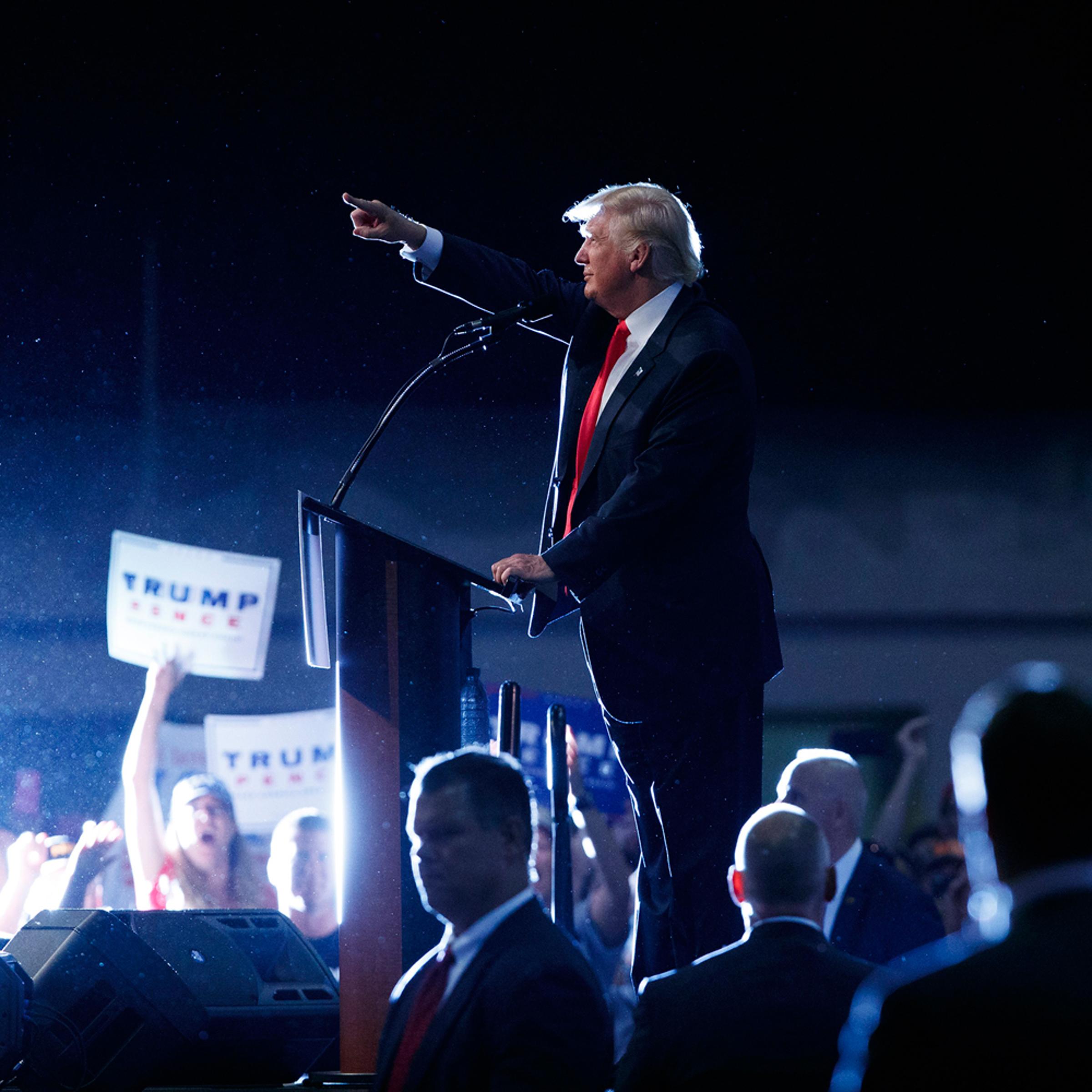 Republican presidential candidate Donald Trump speaks during a campaign town hall at Ocean Center in Daytona Beach, Fla., on Aug. 3, 2016.