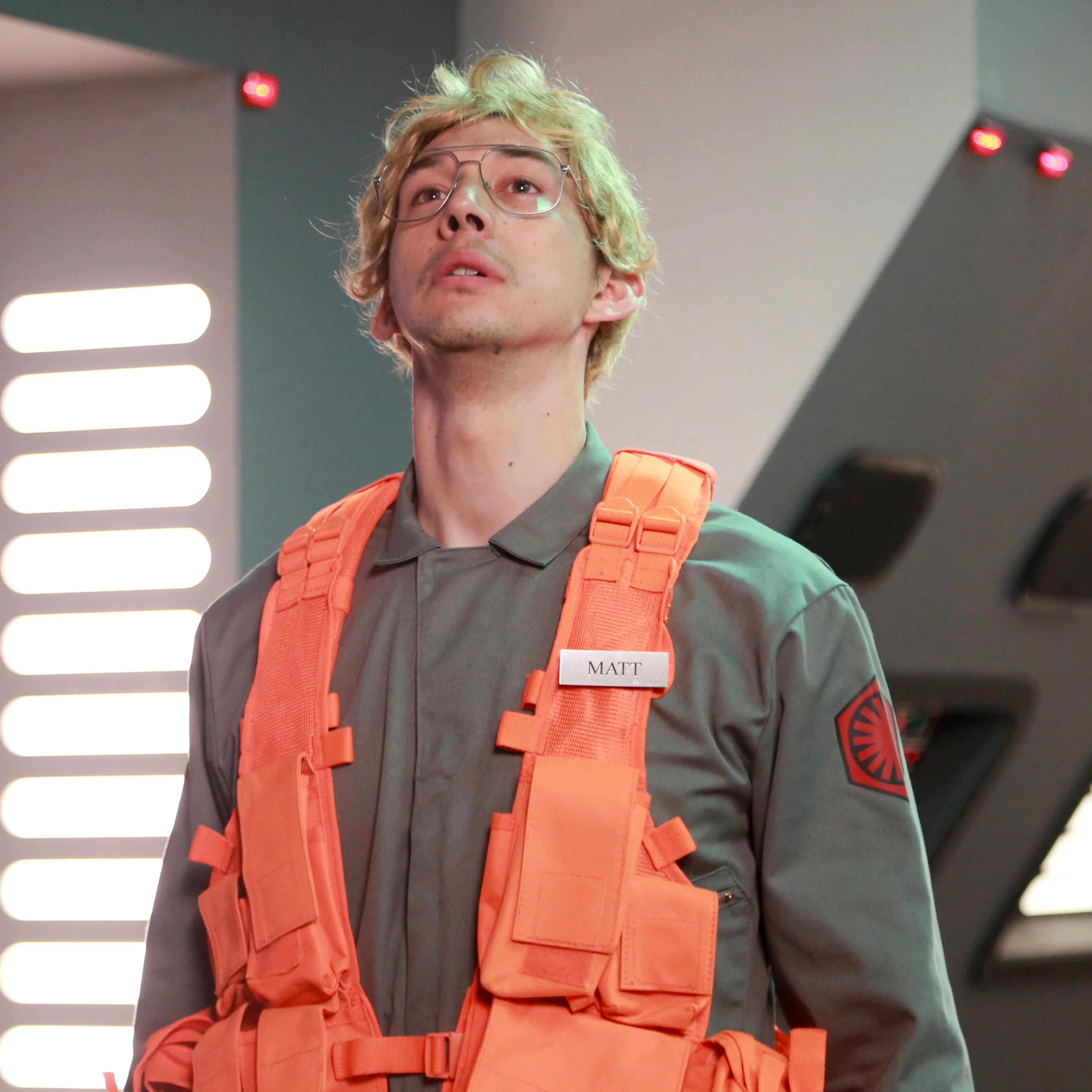 Adam Driver as Kylo Ren during the "Undercover Boss: Starkiller Base" Saturday Night Live sketch on January 16, 2016.