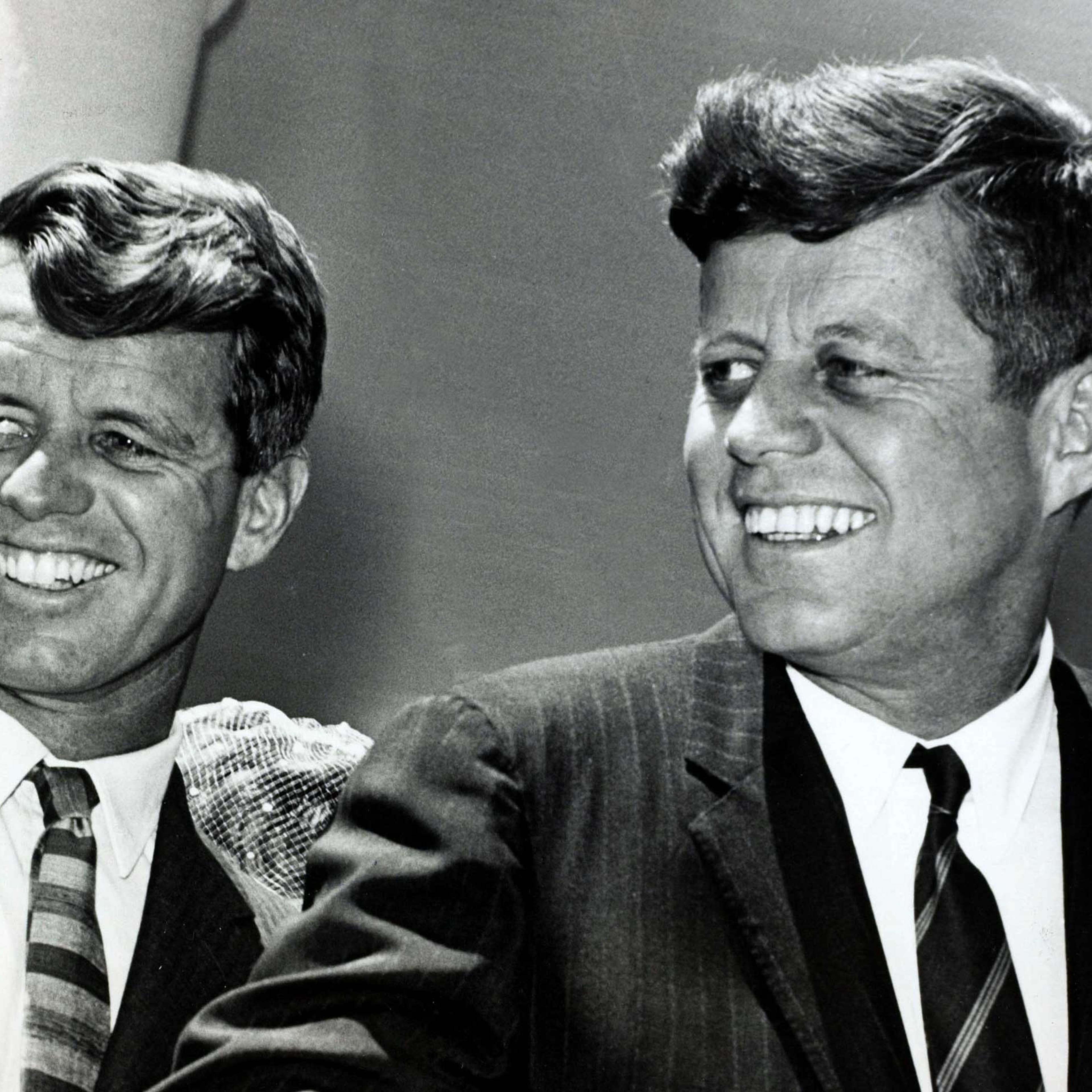 Politics Personalities. USA. pic: May 1963. Washington D.C. President John F. Kennedy, right with his brother the Attorney General Robert Kennedy. John F. Kennedy (1917-1963) became the 35th President of the United States serving 1961-1963.