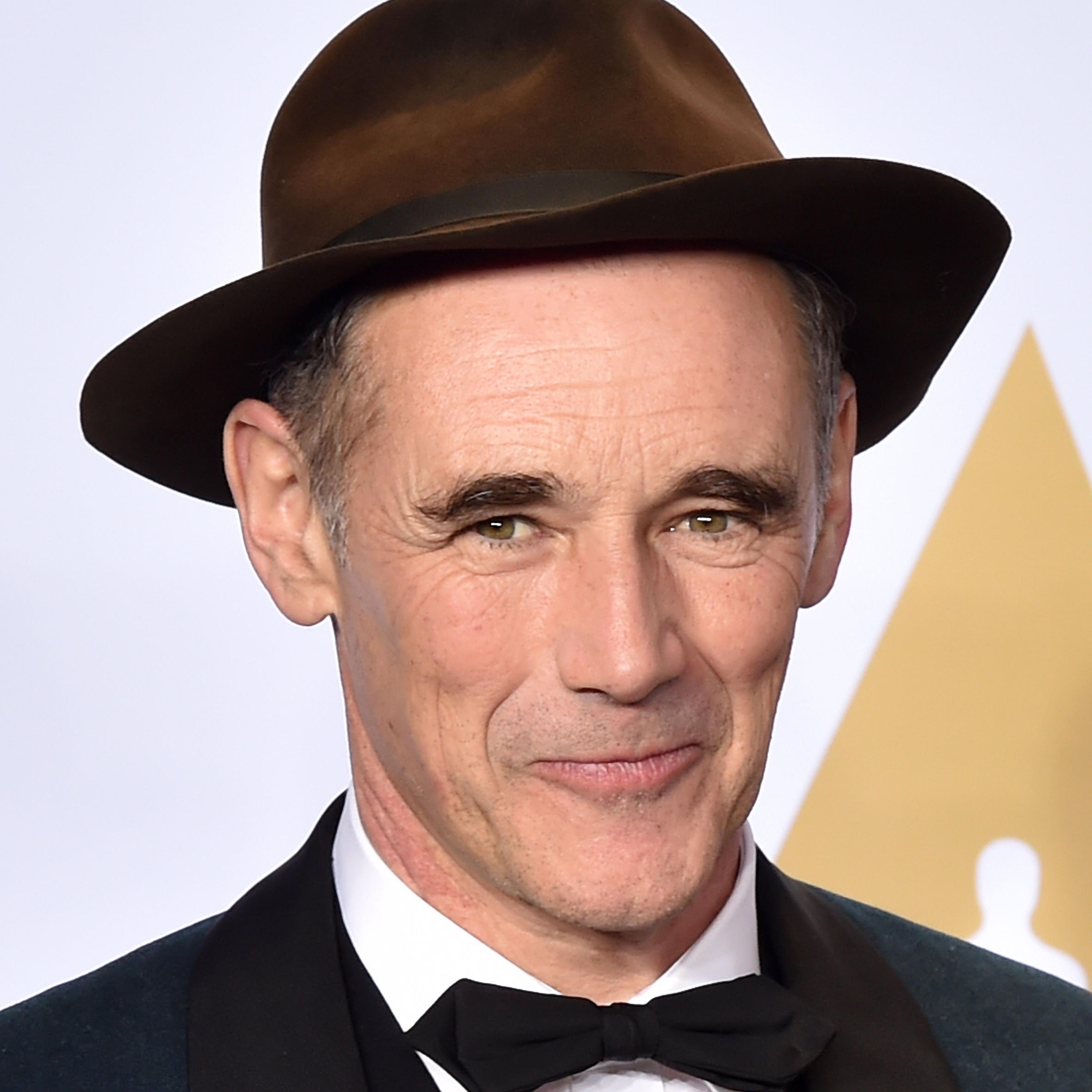Mark Rylance, winner of the award for Best Actor in a Supporting Role for 'Bridge of Spies' poses during the 88th Annual Academy Awards on February 28, 2016 in Hollywood, California.
