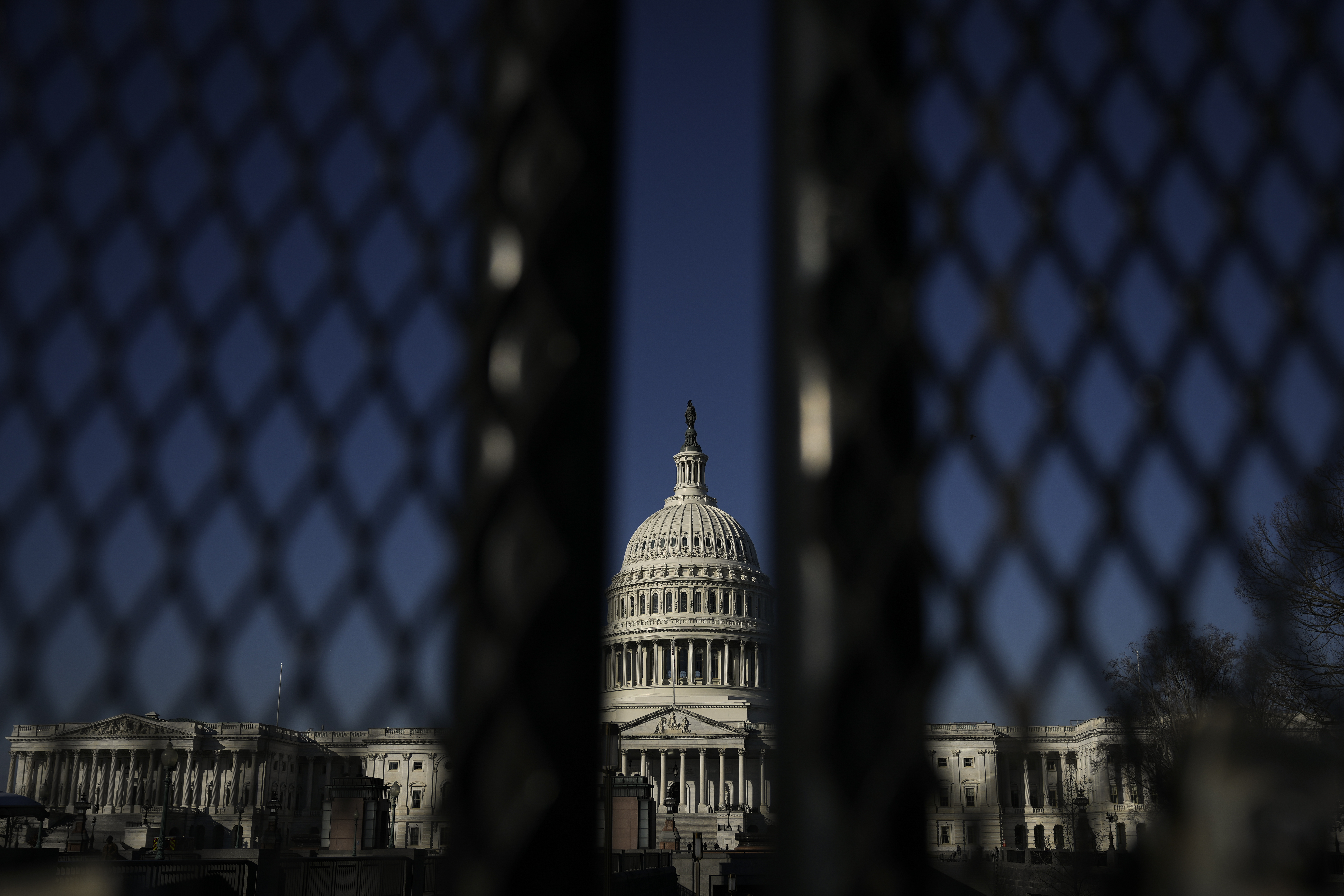 Security Fencing Is Installed Around The Capitol Building Ahead Of The State Of The Union Address