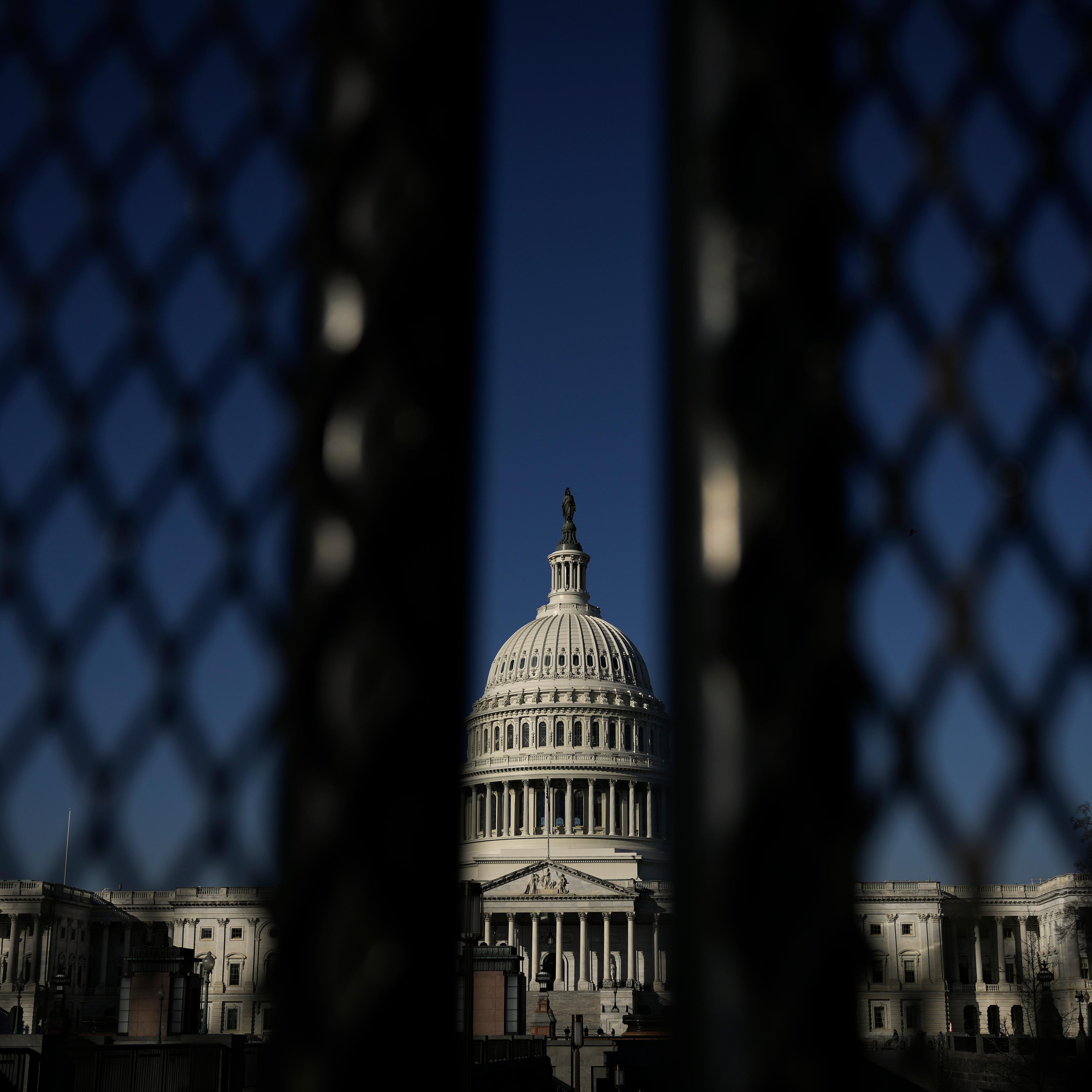 Security Fencing Is Installed Around The Capitol Building Ahead Of The State Of The Union Address