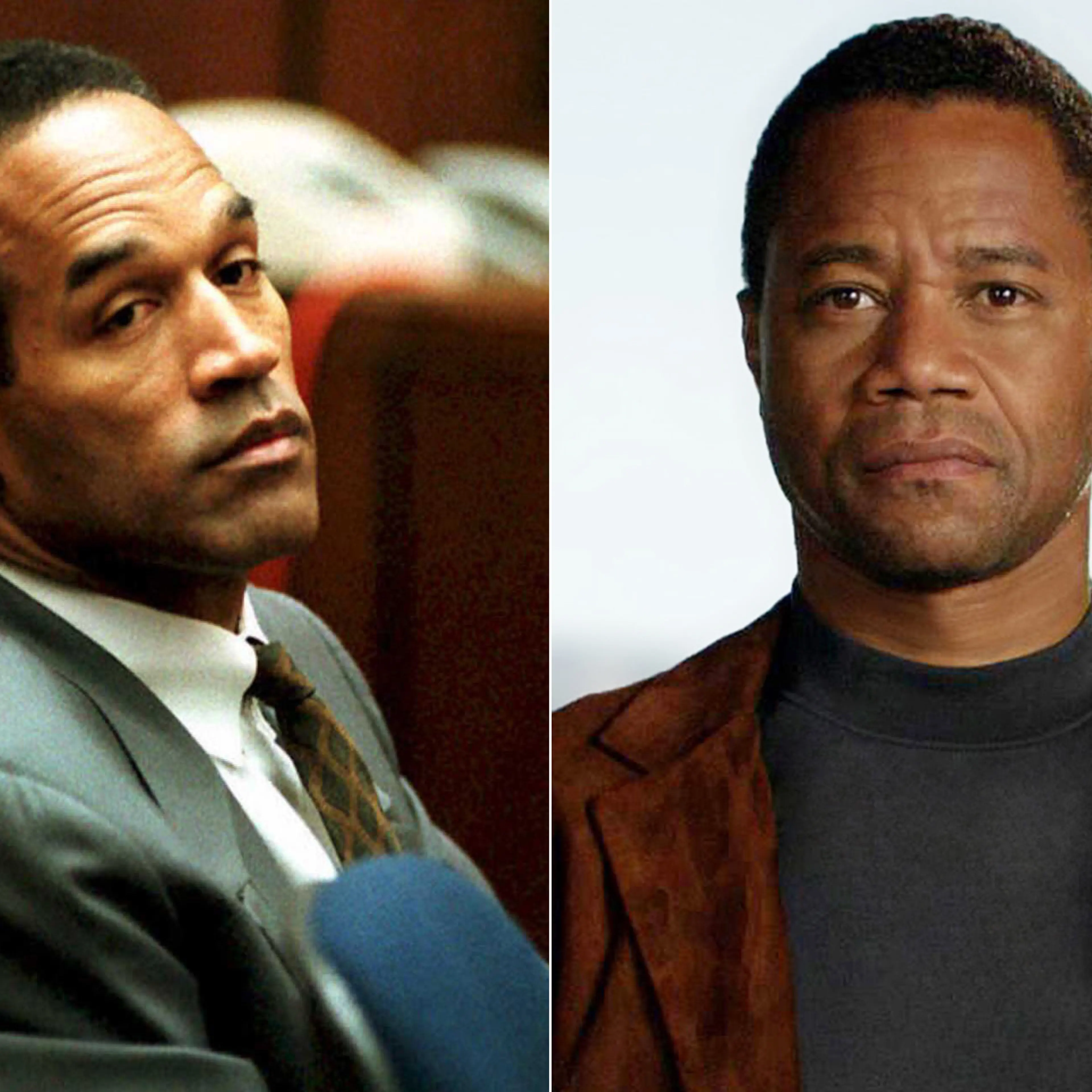 Cuba Gooding, Jr., right, as O.J. Simpson, left.