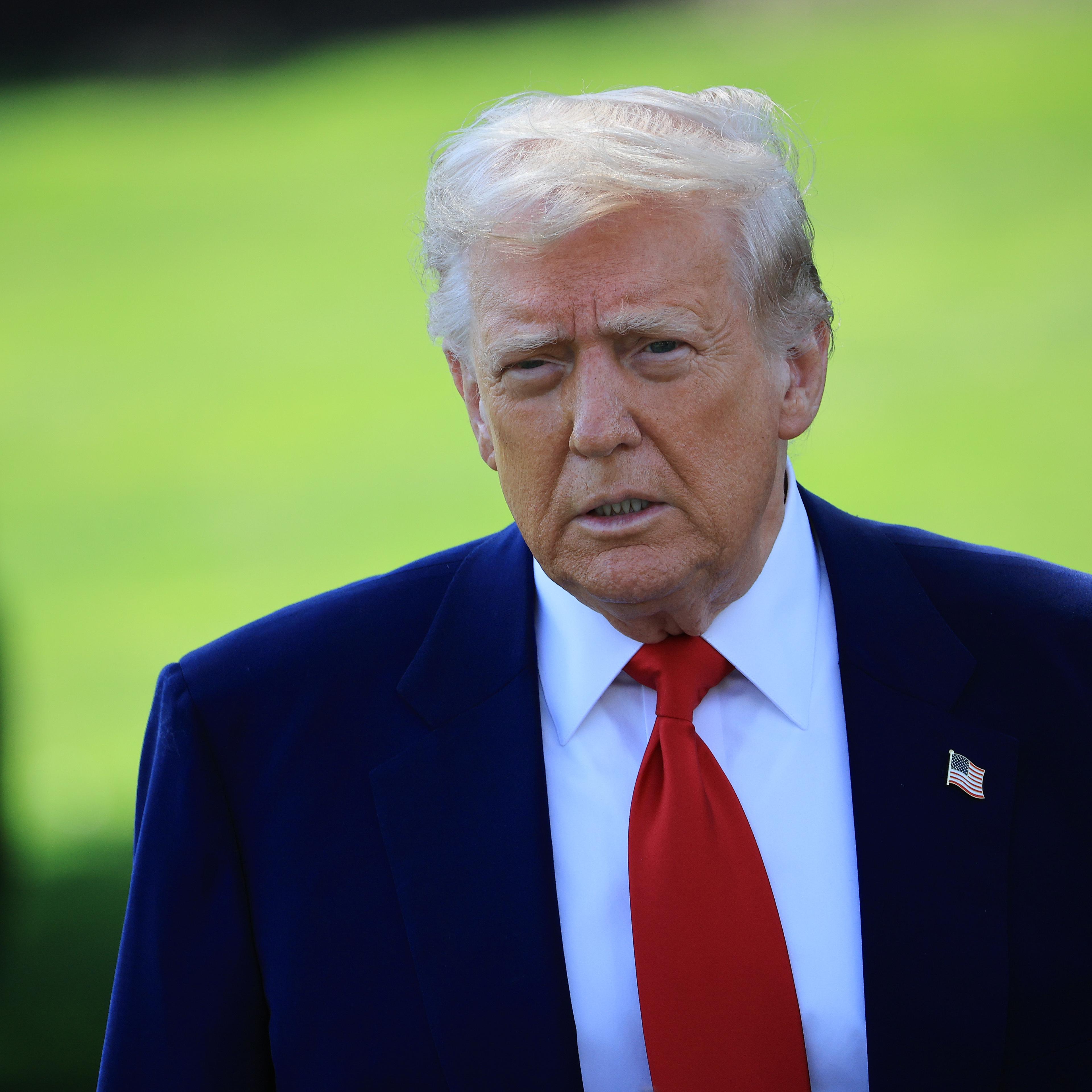 President Trump Departs The White House En Route To Michigan