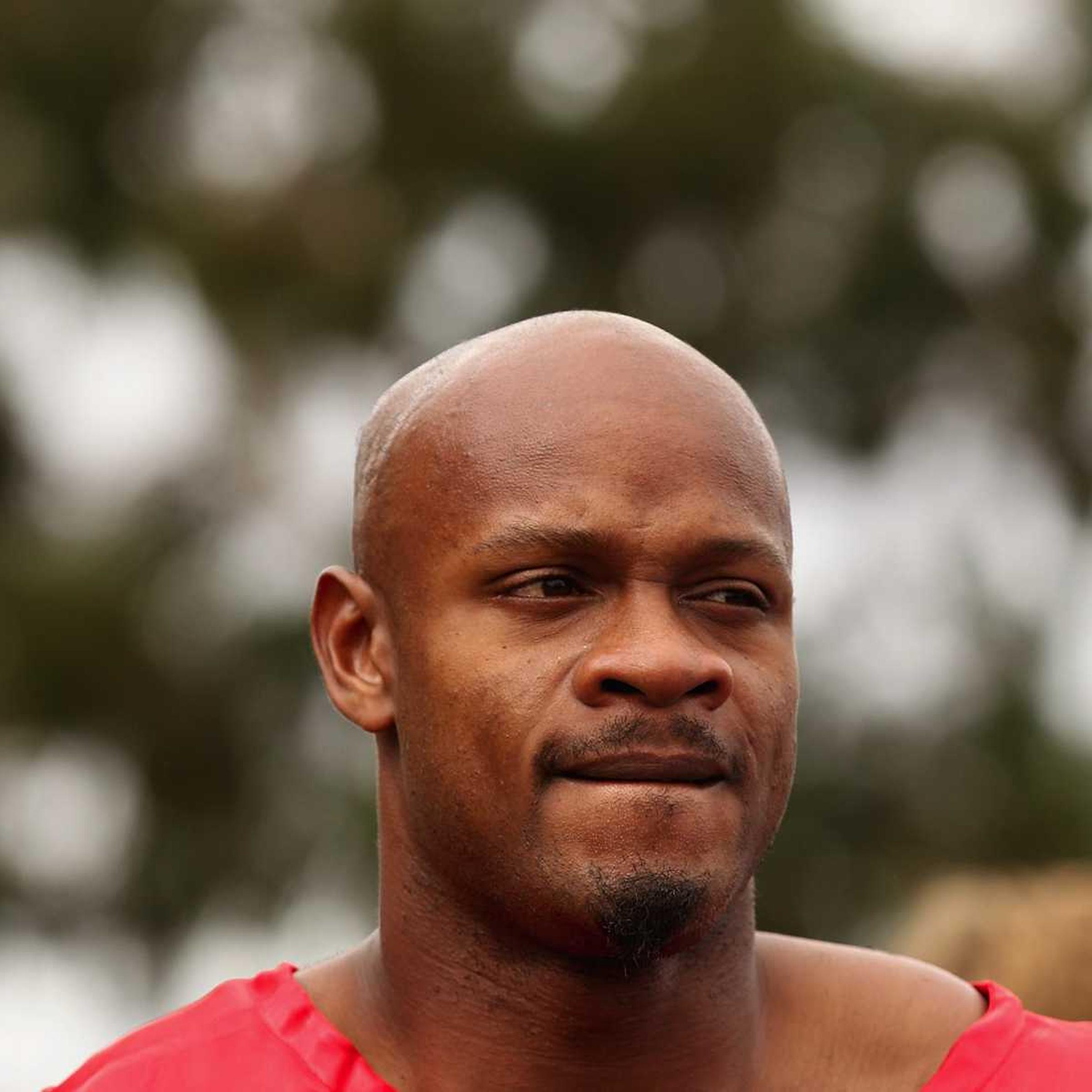 Asafa Powell of Jamaica looks on after competing in the Australia Post Stawell Gift Heat 11 during the 2013 Stawell Gift carnival at Central Park on March 30, 2013 in Stawell, Australia.