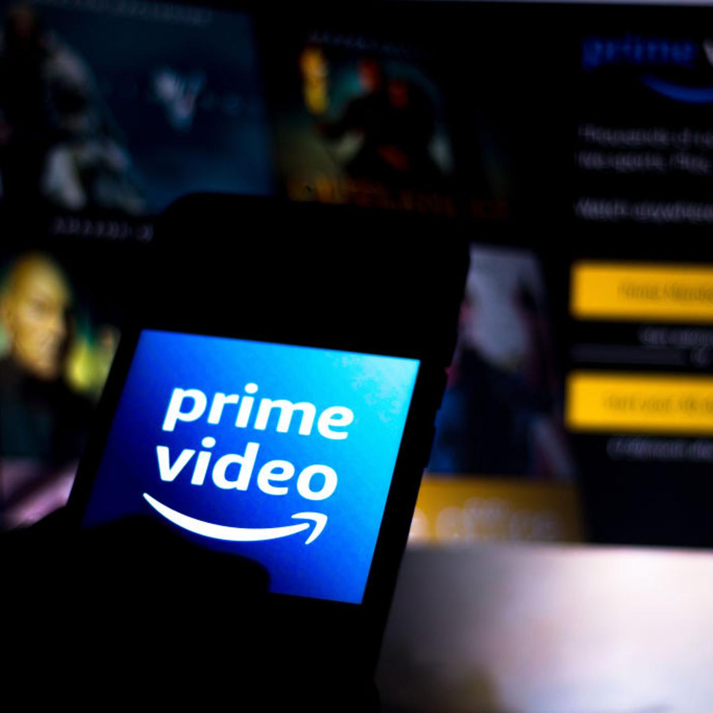 The Amazon Prime Video logo is seen displayed on a smartphone