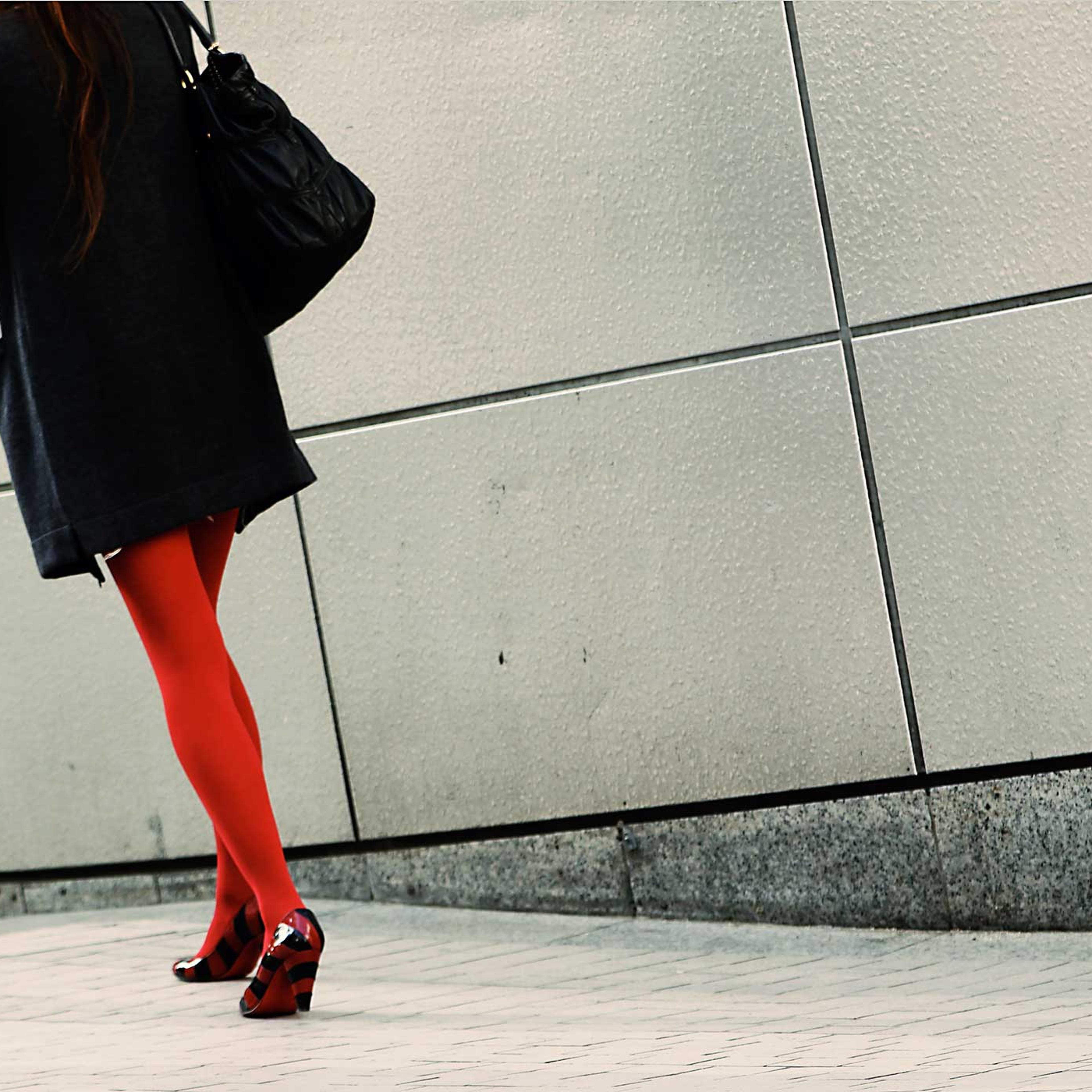 Woman walking in street