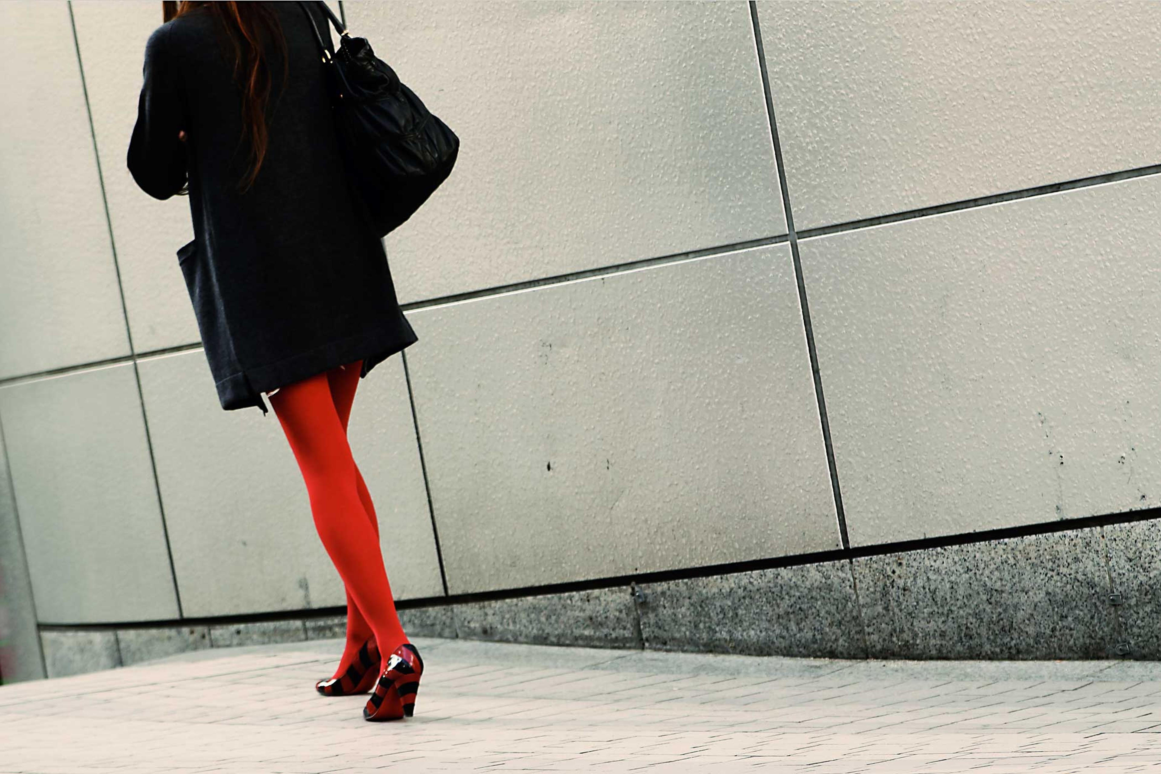 Woman walking in street