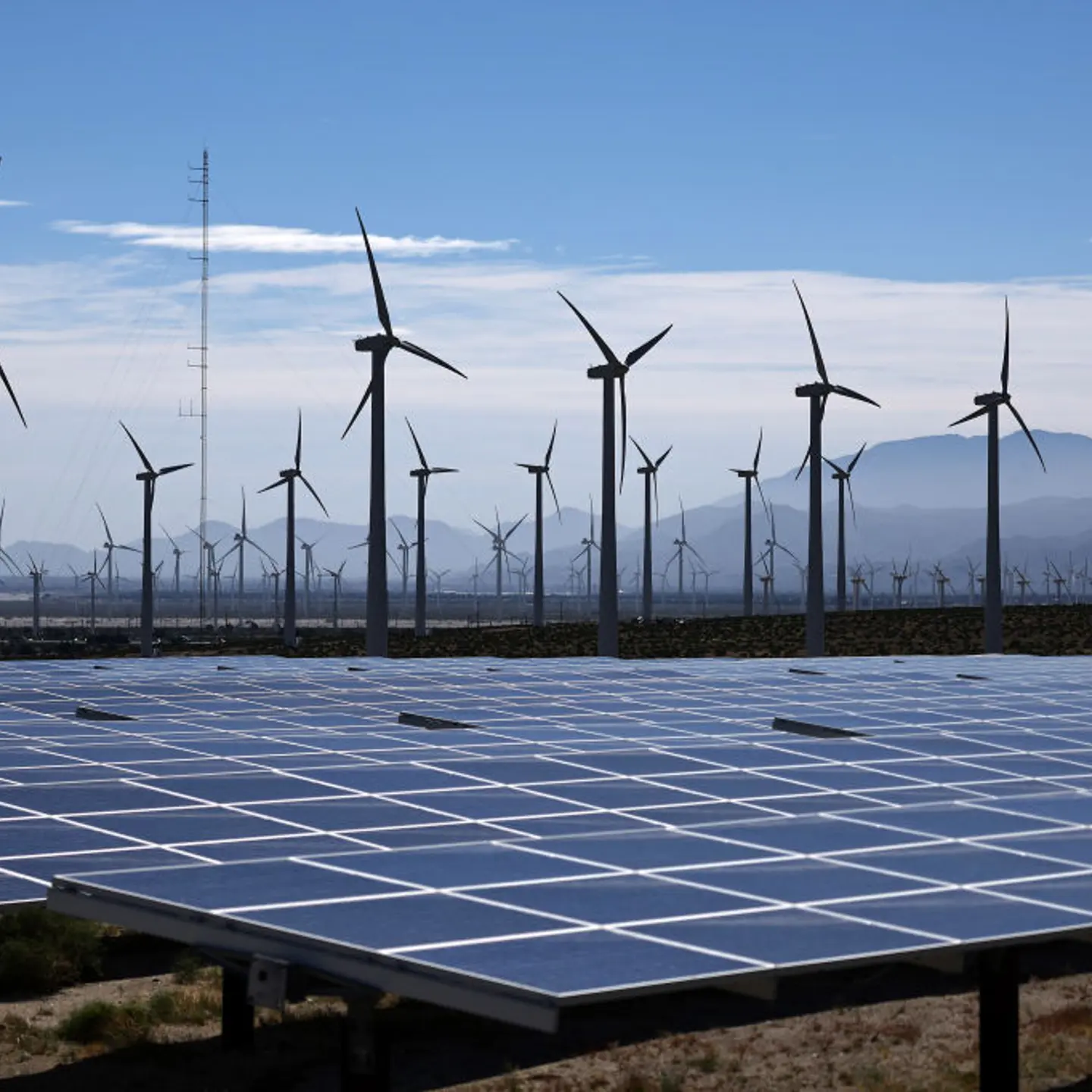 Wind Turbines In Palm Springs, California