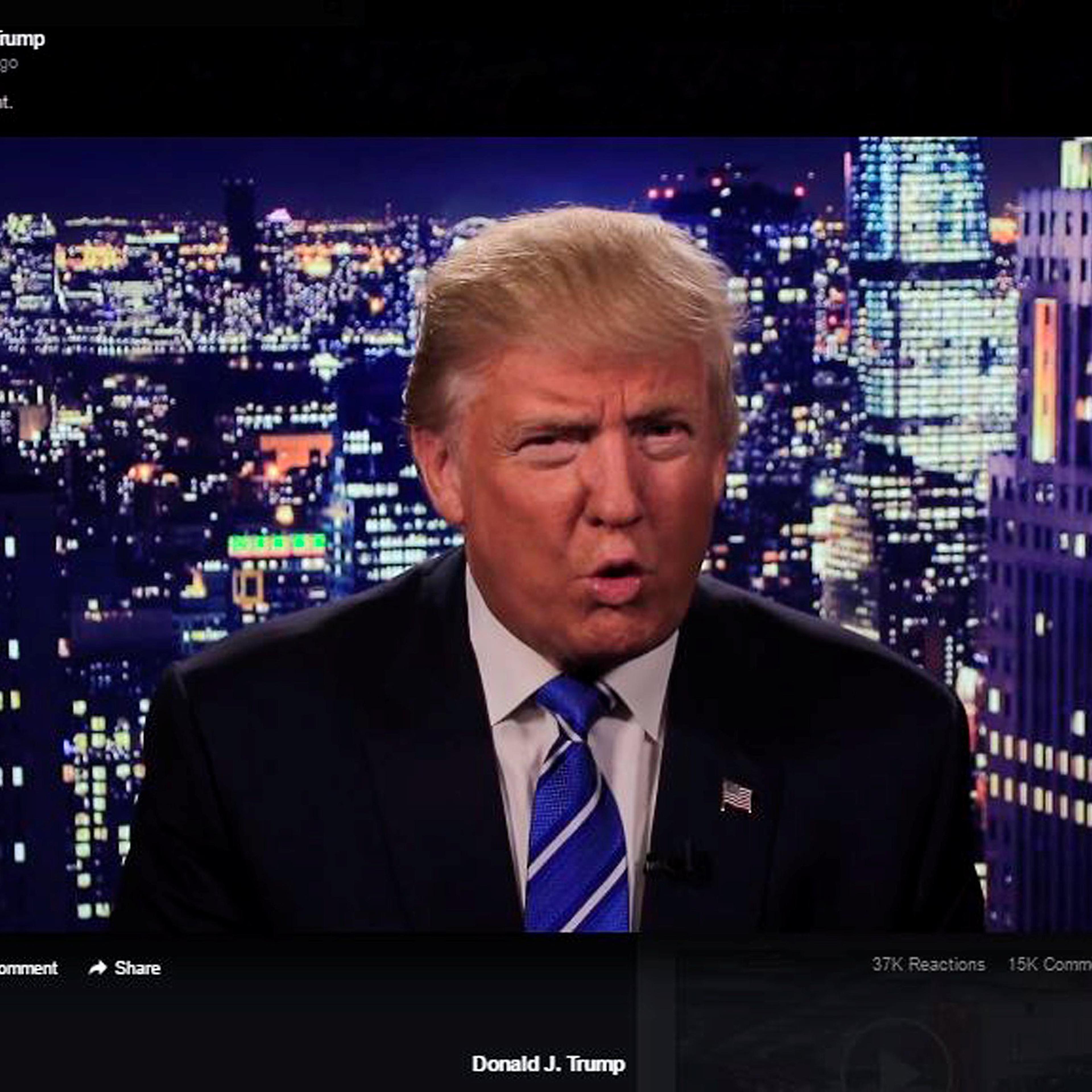 Donald Trump is seen in a video screengrab as he apologizes for lewd comments he made about women during a statement recorded by his presidential campaign and released via social media after midnight on Oct. 8, 2016.