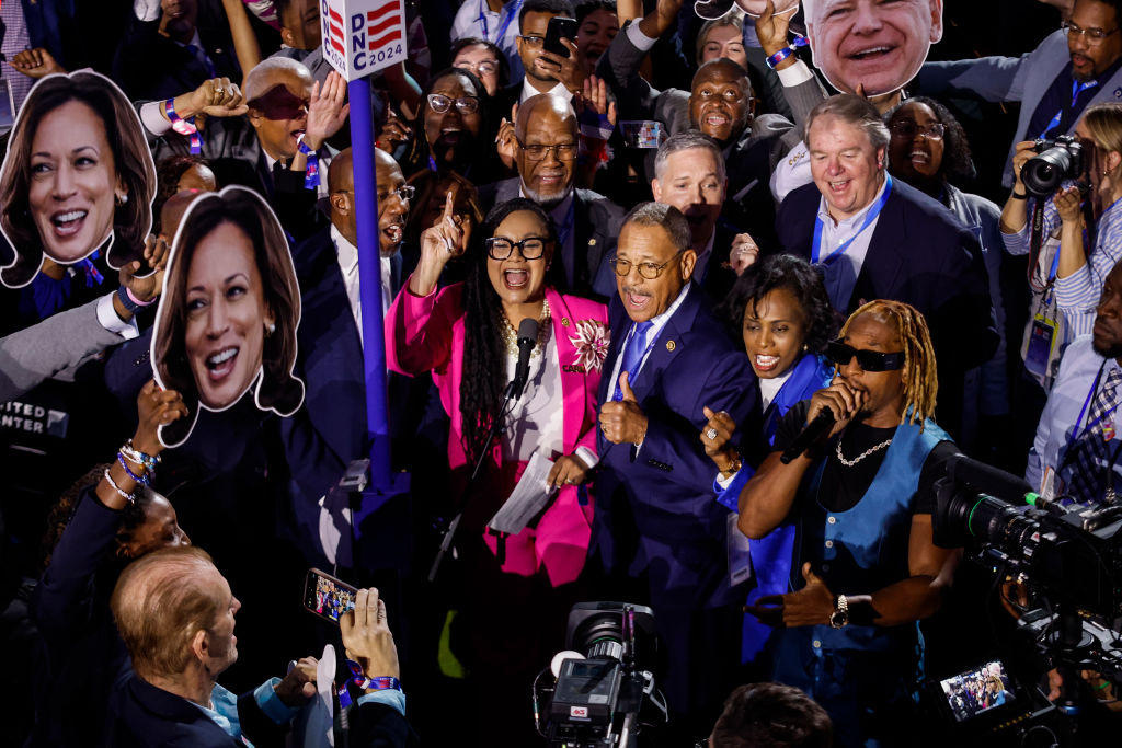 Rapper Lil Jon performs with the Georgia delegation during the Ceremonial Roll Call of States on the second day of the Democratic National Convention at the United Center in Chicago, Illinois, on August 20, 2024.