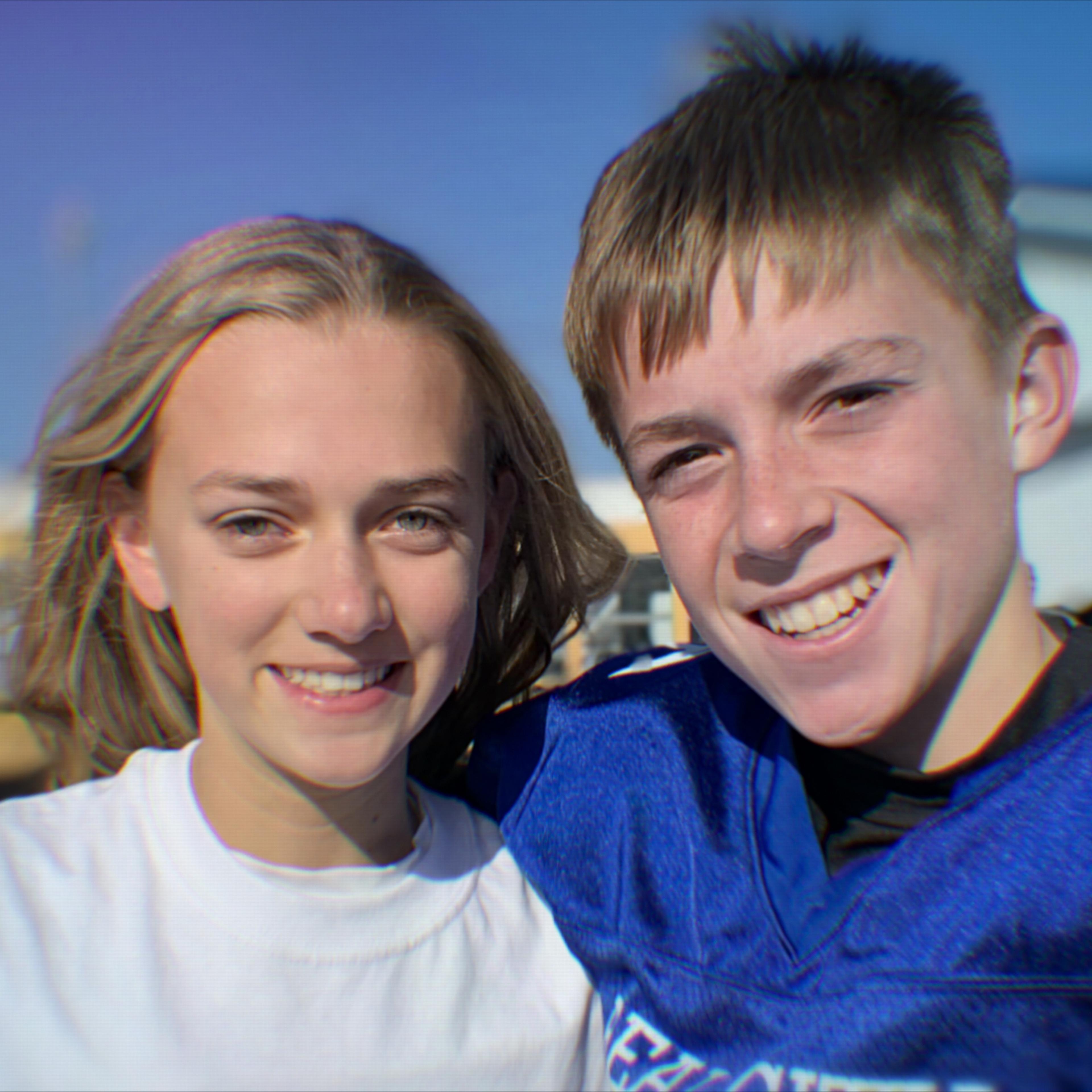Catfishing victims Lauryn and Owen in the Netflix doc 'Unknown Number: The High School Catfish.'