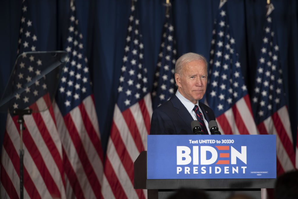 Former Vice President Joe Biden Makes Campaign Stops In New Hampshire