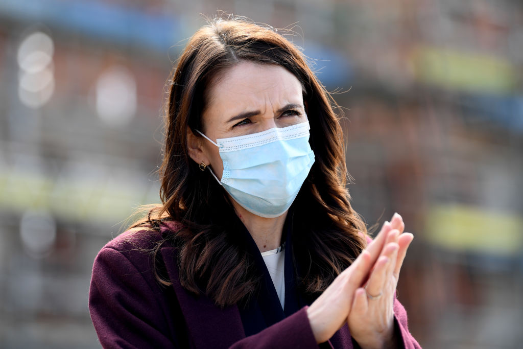 Jacinda Ardern In Auckland As COVID-19 Alert Level Is Downgraded