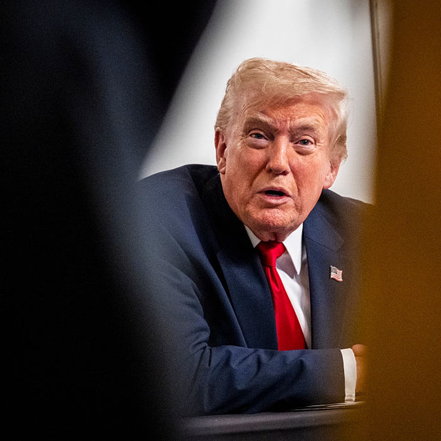 President Trump Addresses U.S. Troops On Thanksgiving From Mar-A-Lago