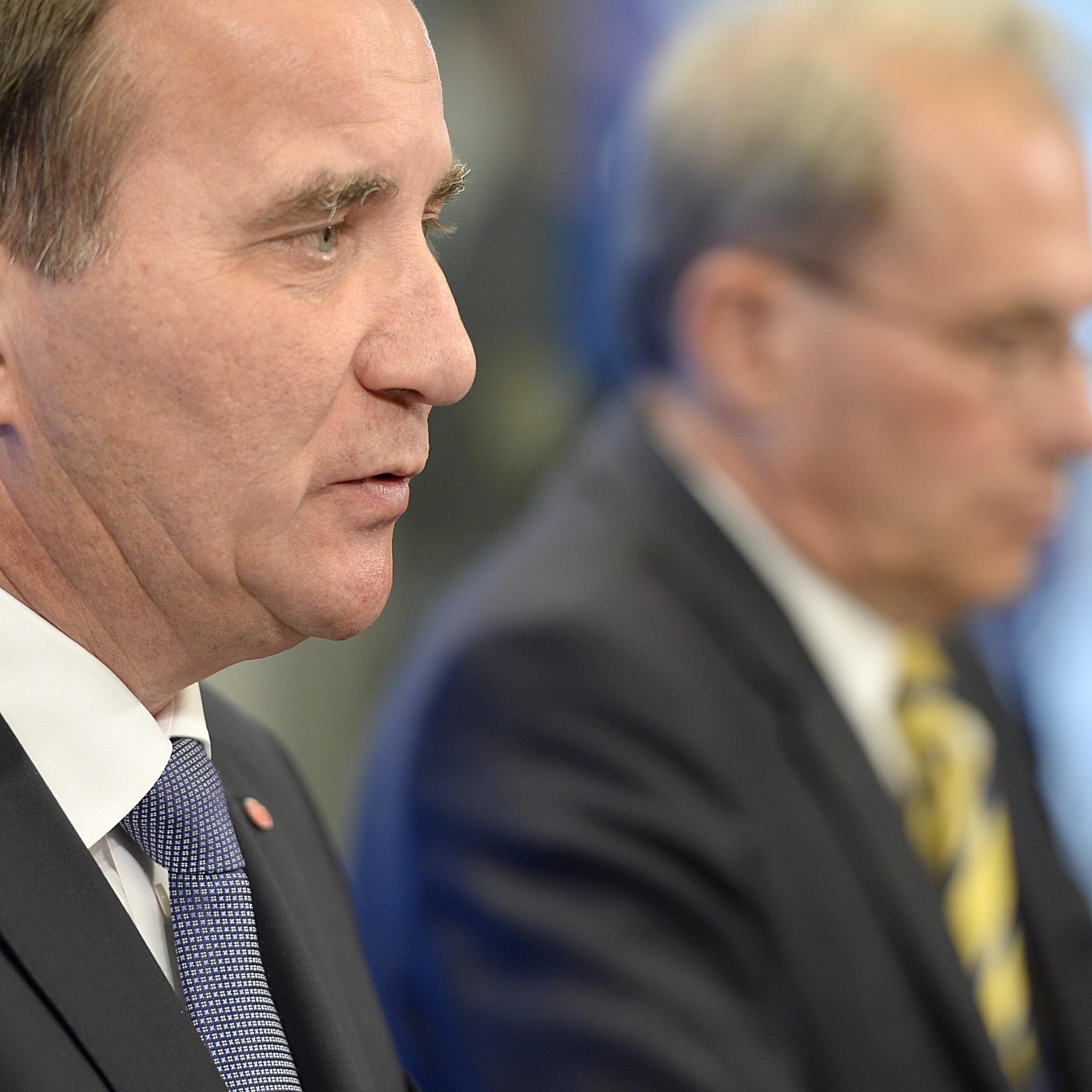 From left: Stefan Löfven and Per Westerberg in Stockholm on Sept. 18, 2014.