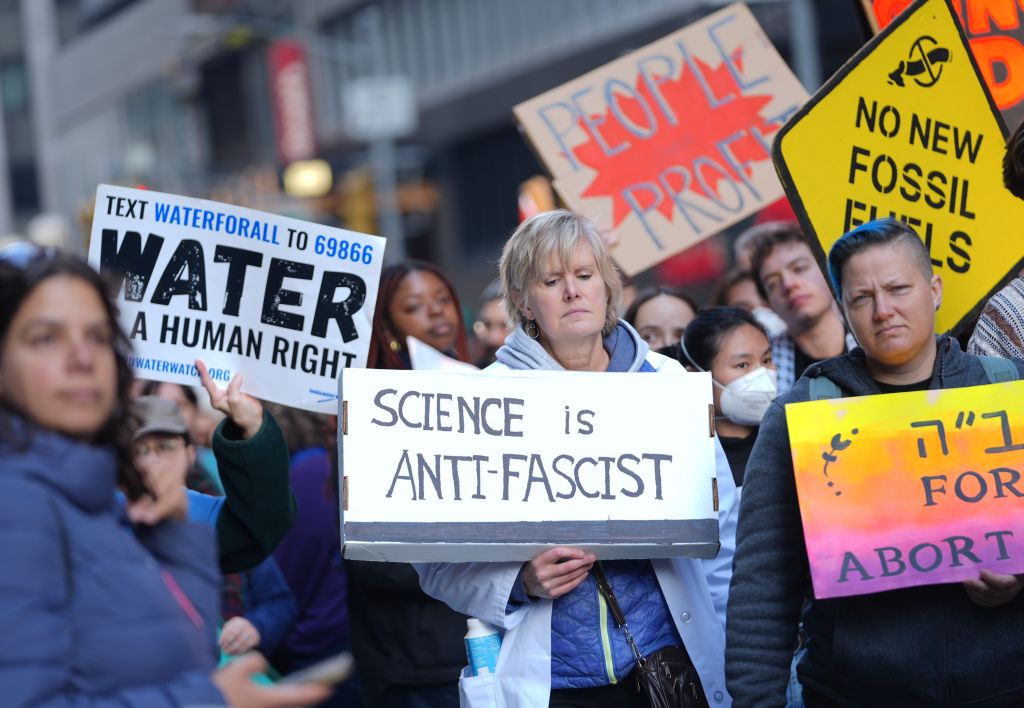 Protesters march against Trump's 2024 re-election in New York