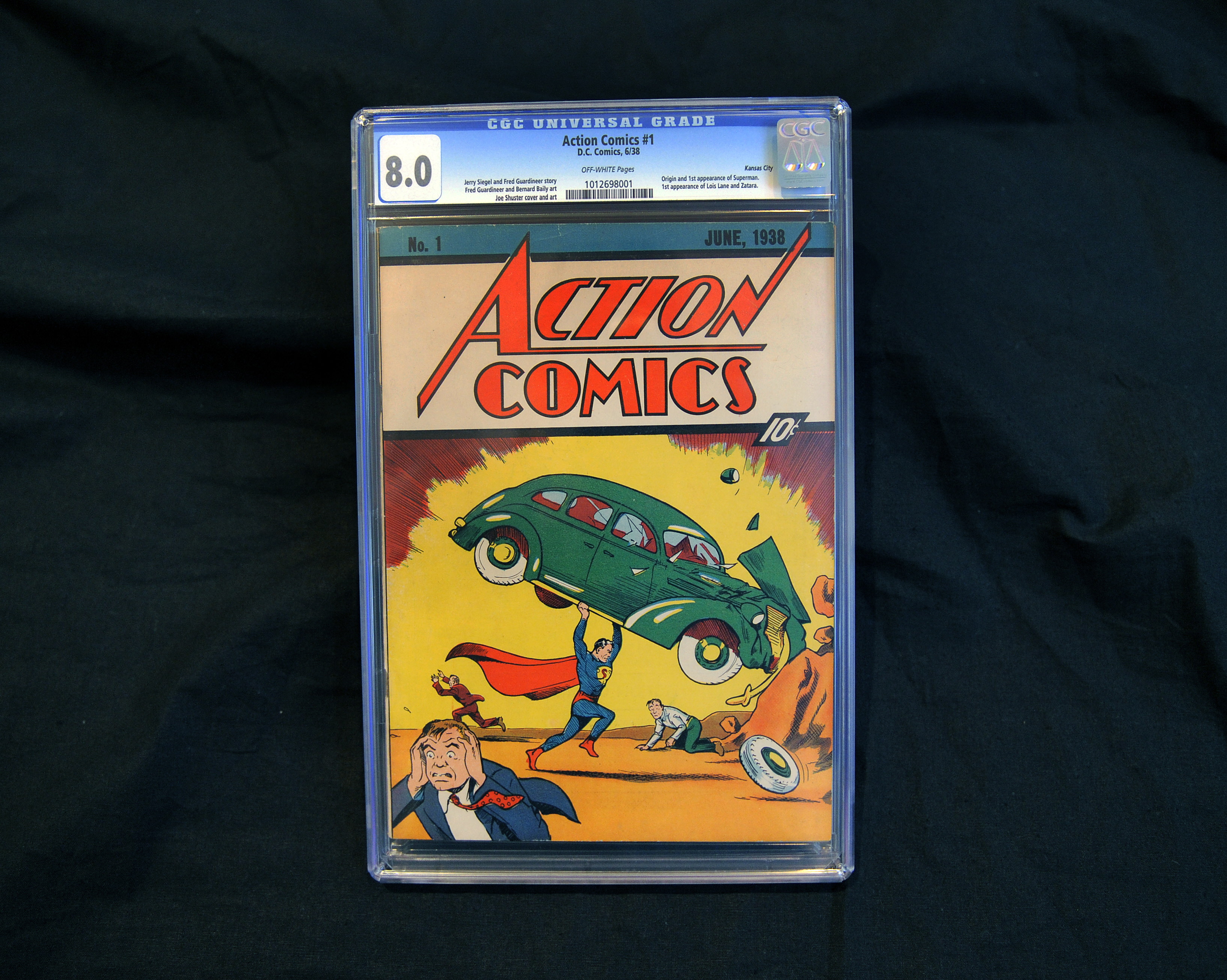 Action Comics #1 comic book of 1938 is pictured on February 23, 2010 in New York which had sold for USD 1 million, making it the first ever million dollar comic book.