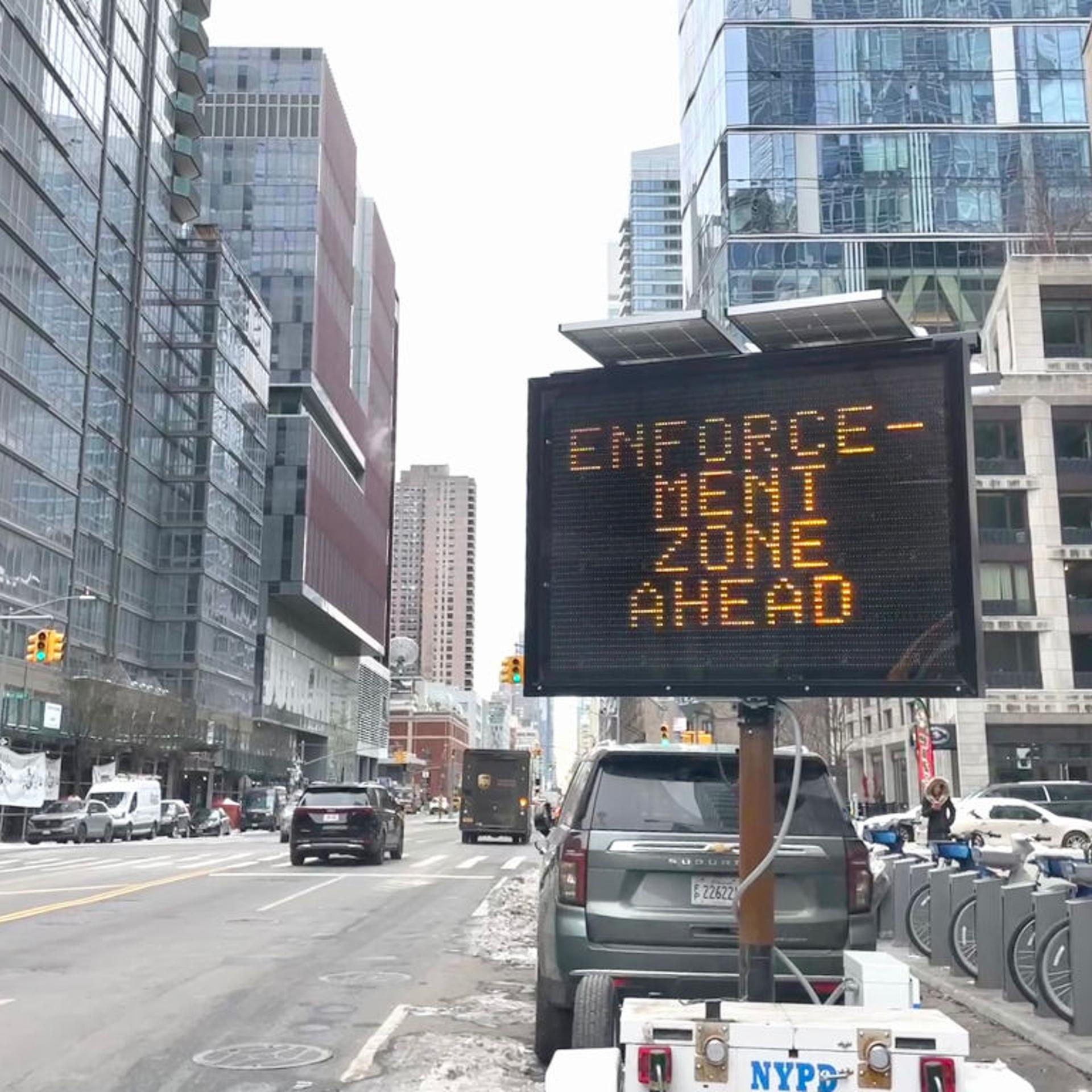 Entering Congestion Zone sign, New York, New York
