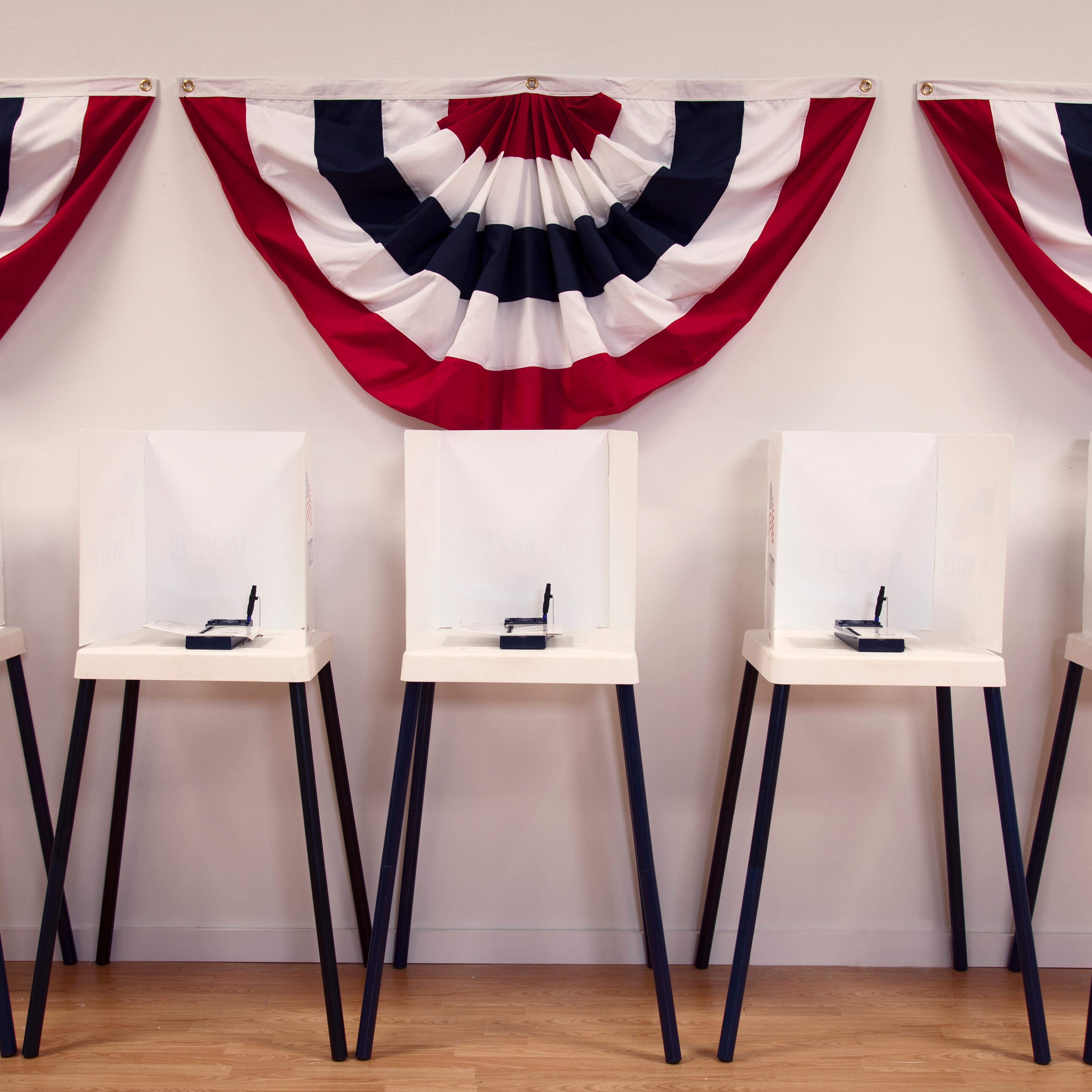 Voting booths in polling place